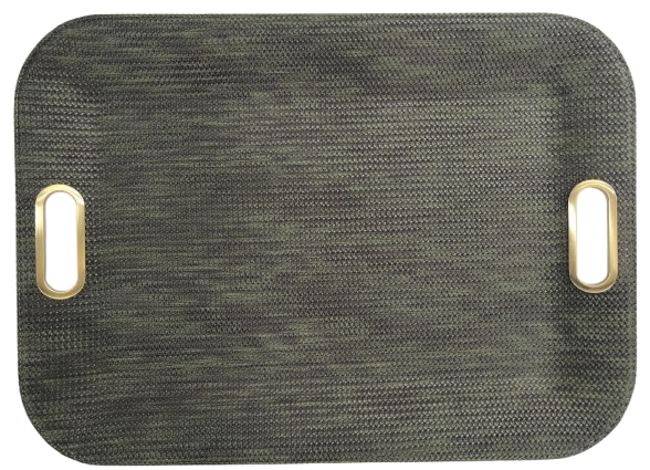 Large Serving Tray with Metal Handles