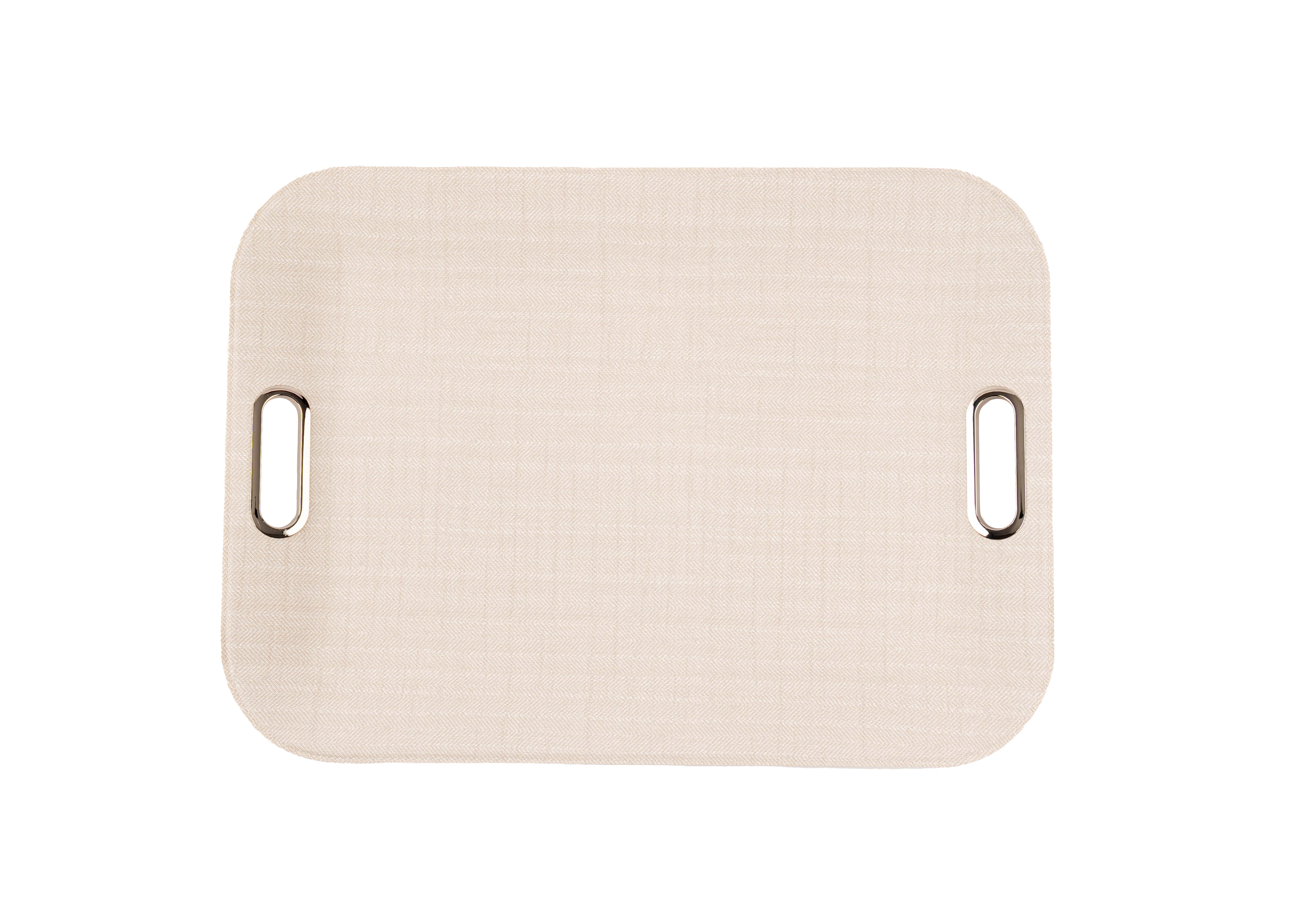 Large Serving Tray with Metal Handles