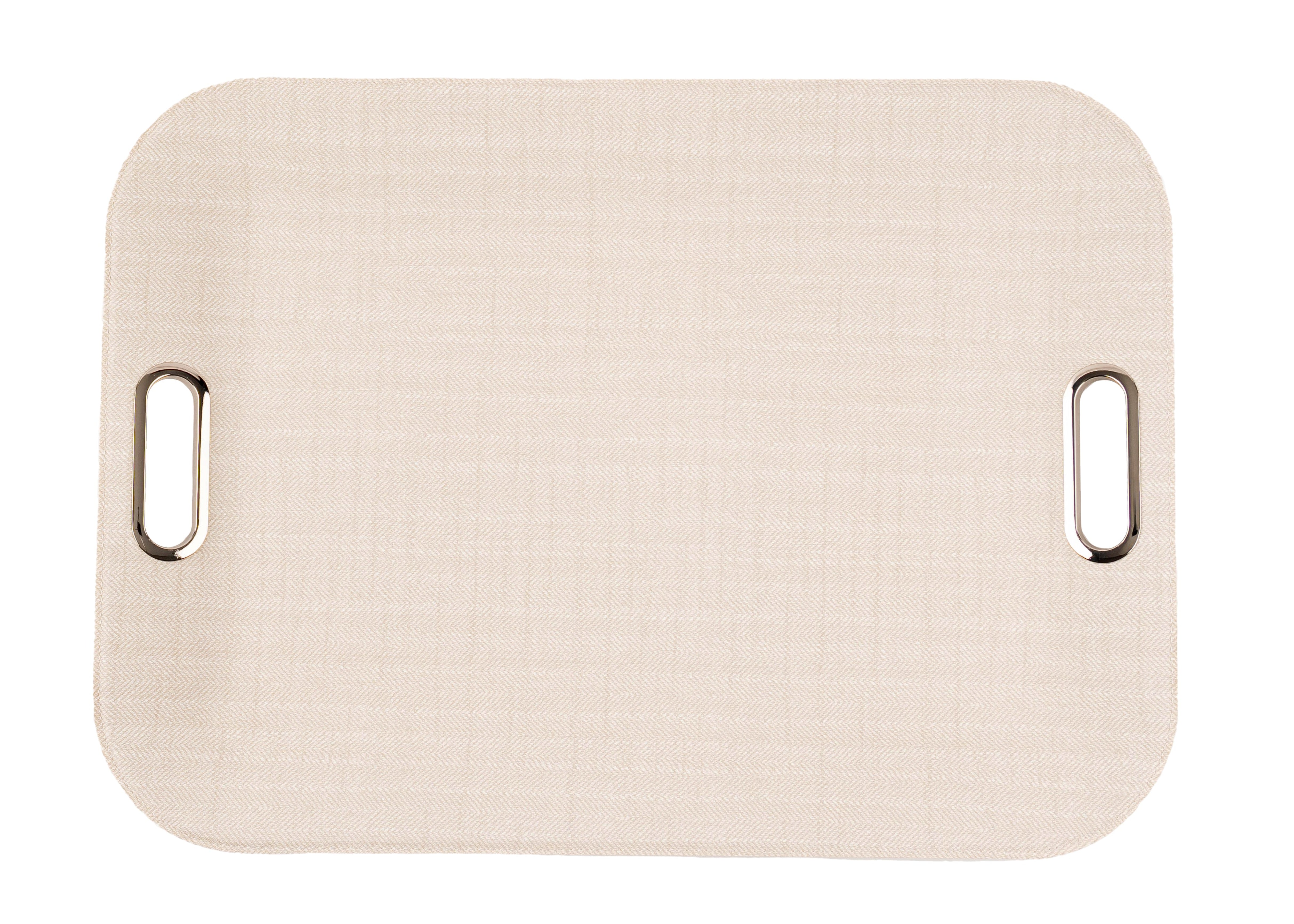 Large Serving Tray with Metal Handles