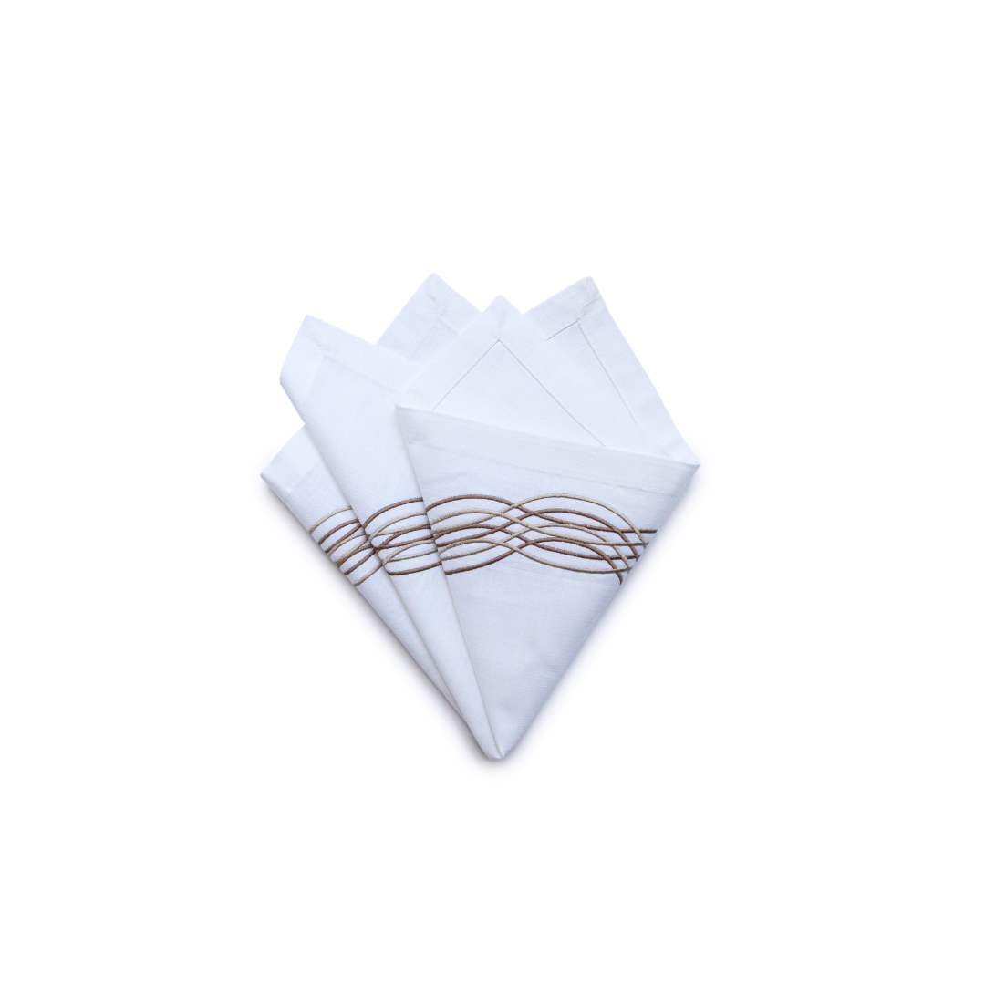 Barcelona Napkin with Spiral Embroidery