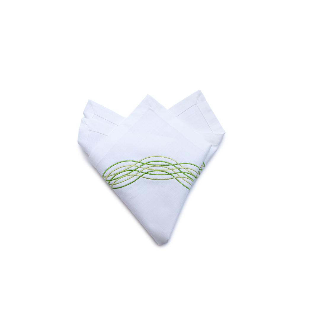 Barcelona Napkin with Spiral Embroidery