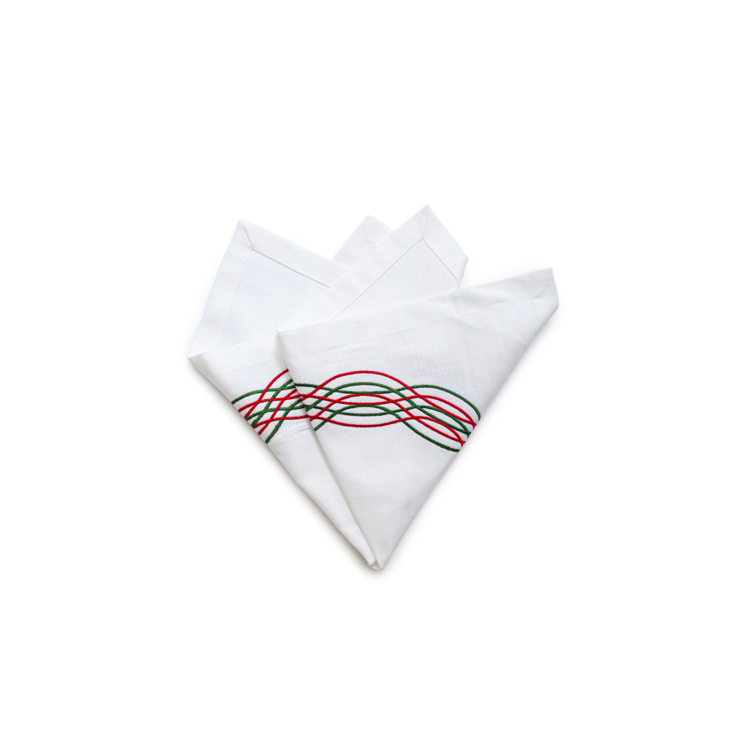 Barcelona Napkin with Spiral Embroidery