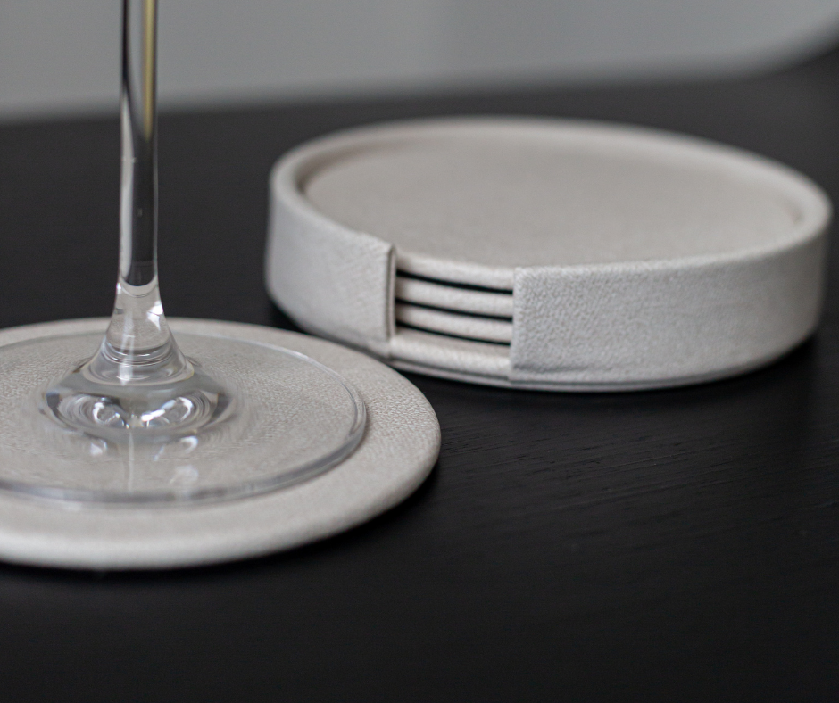 Set of 4 Round Coaster Set with Box