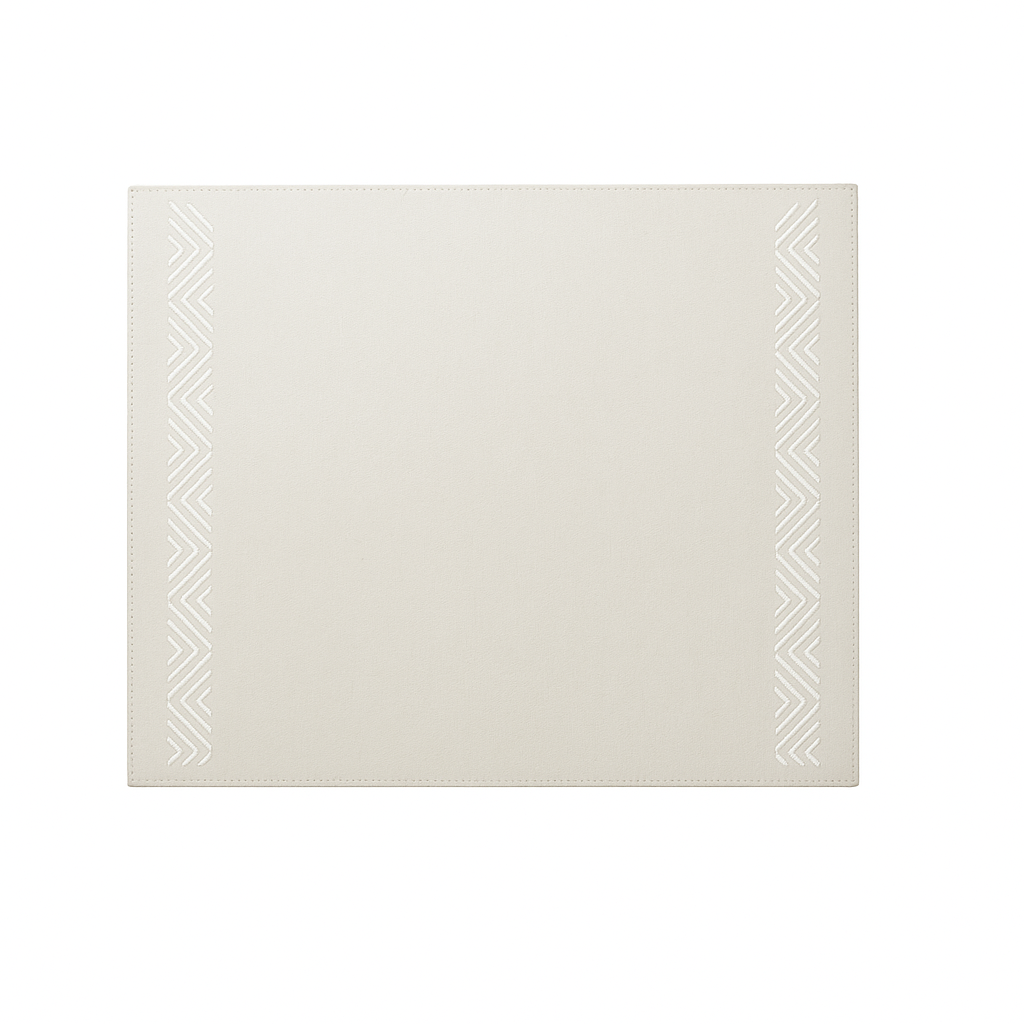 Tokyo Embroidered Triple Zig Zag Rectangular Placemat