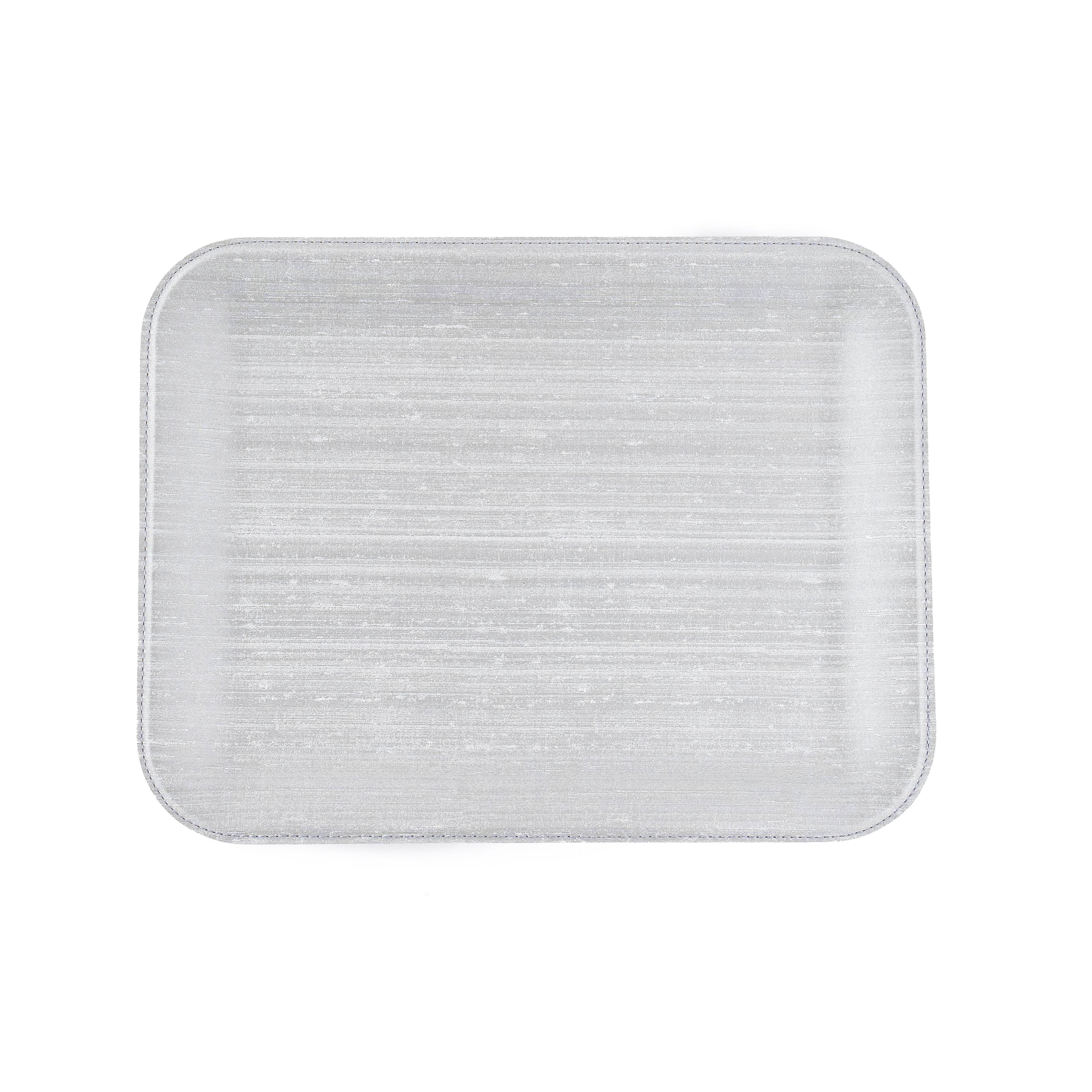 Small Decorating and Serving Tray Silk Silver