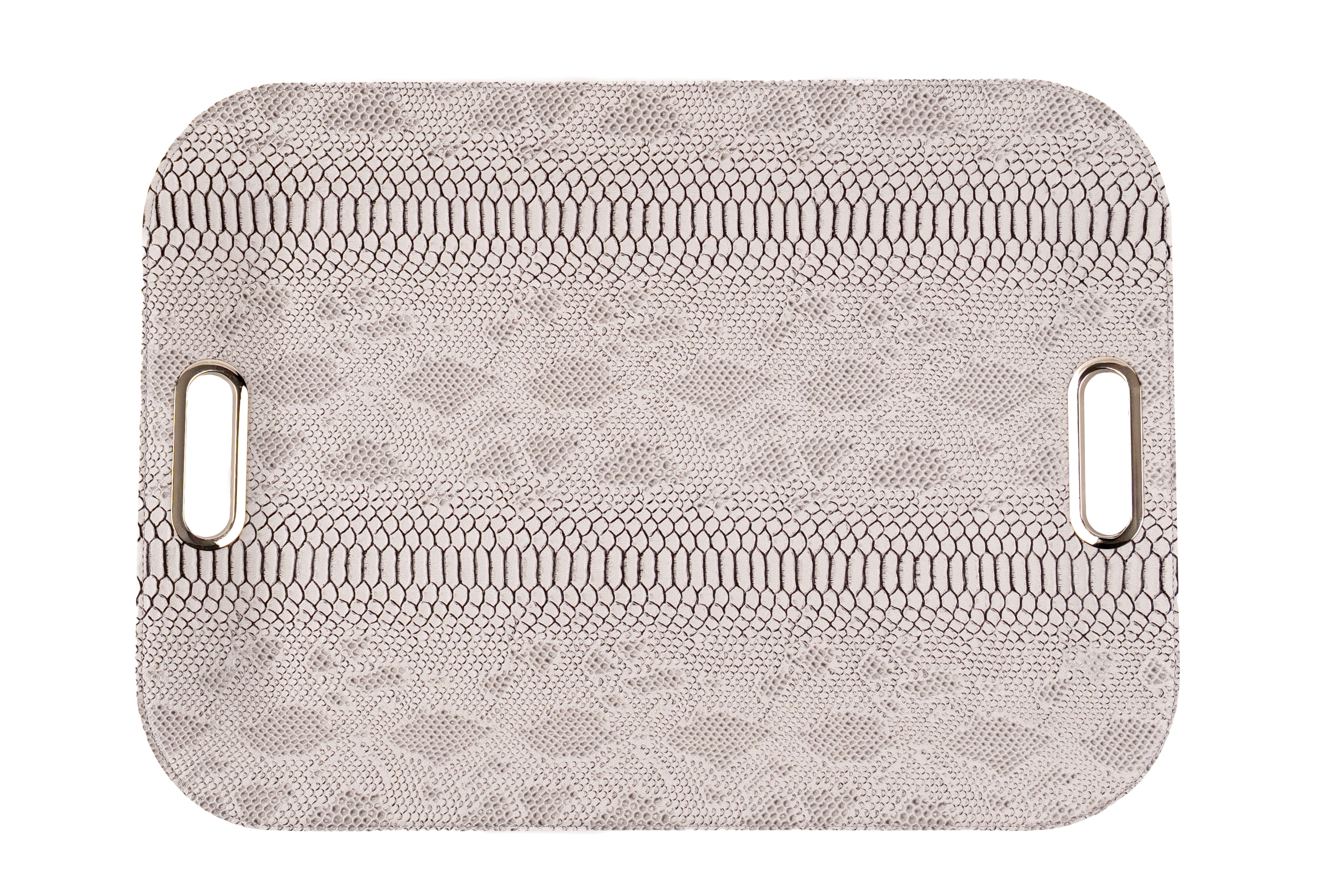 Large Serving Tray with Metal Handles