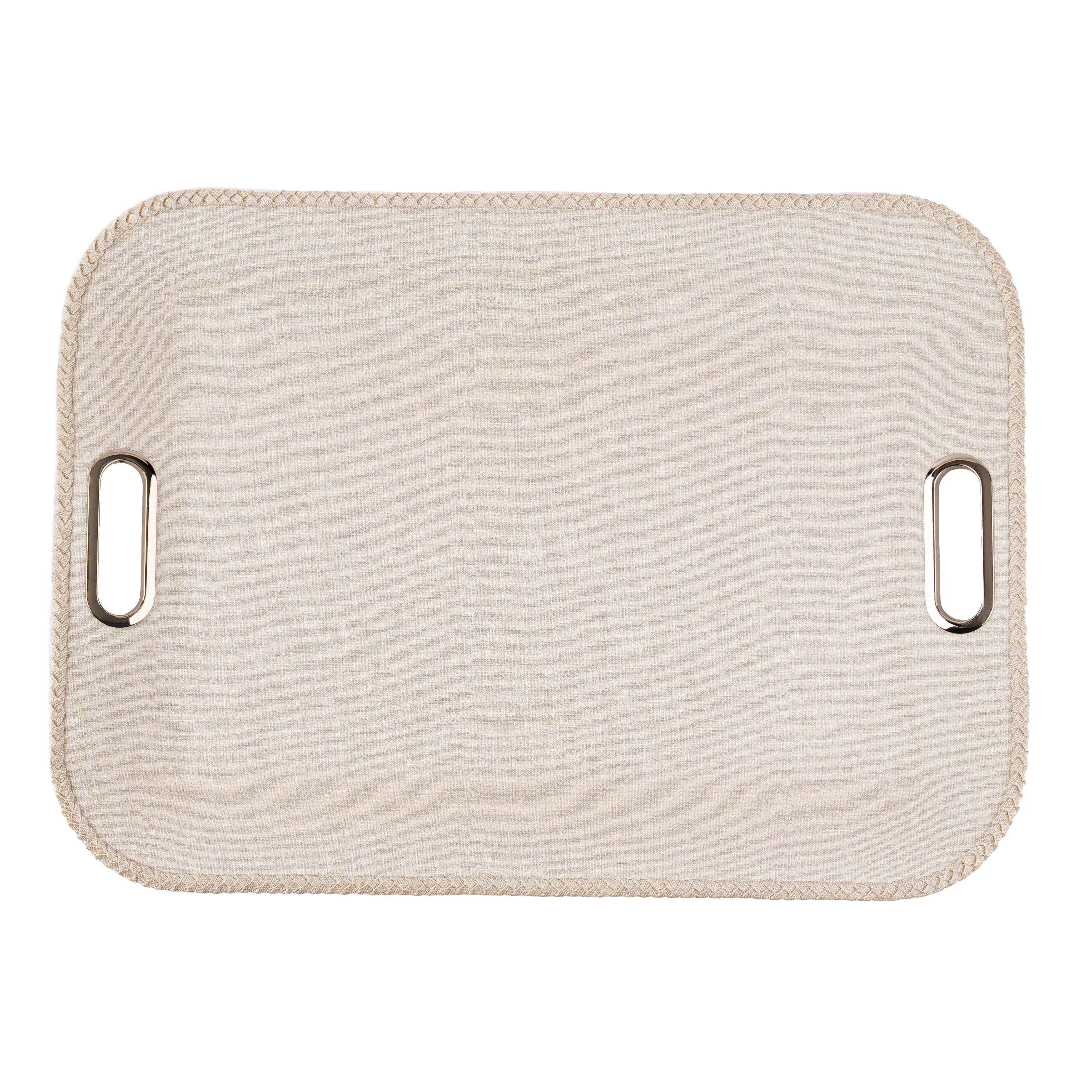 Large Tray with Leather Band Amara Beige