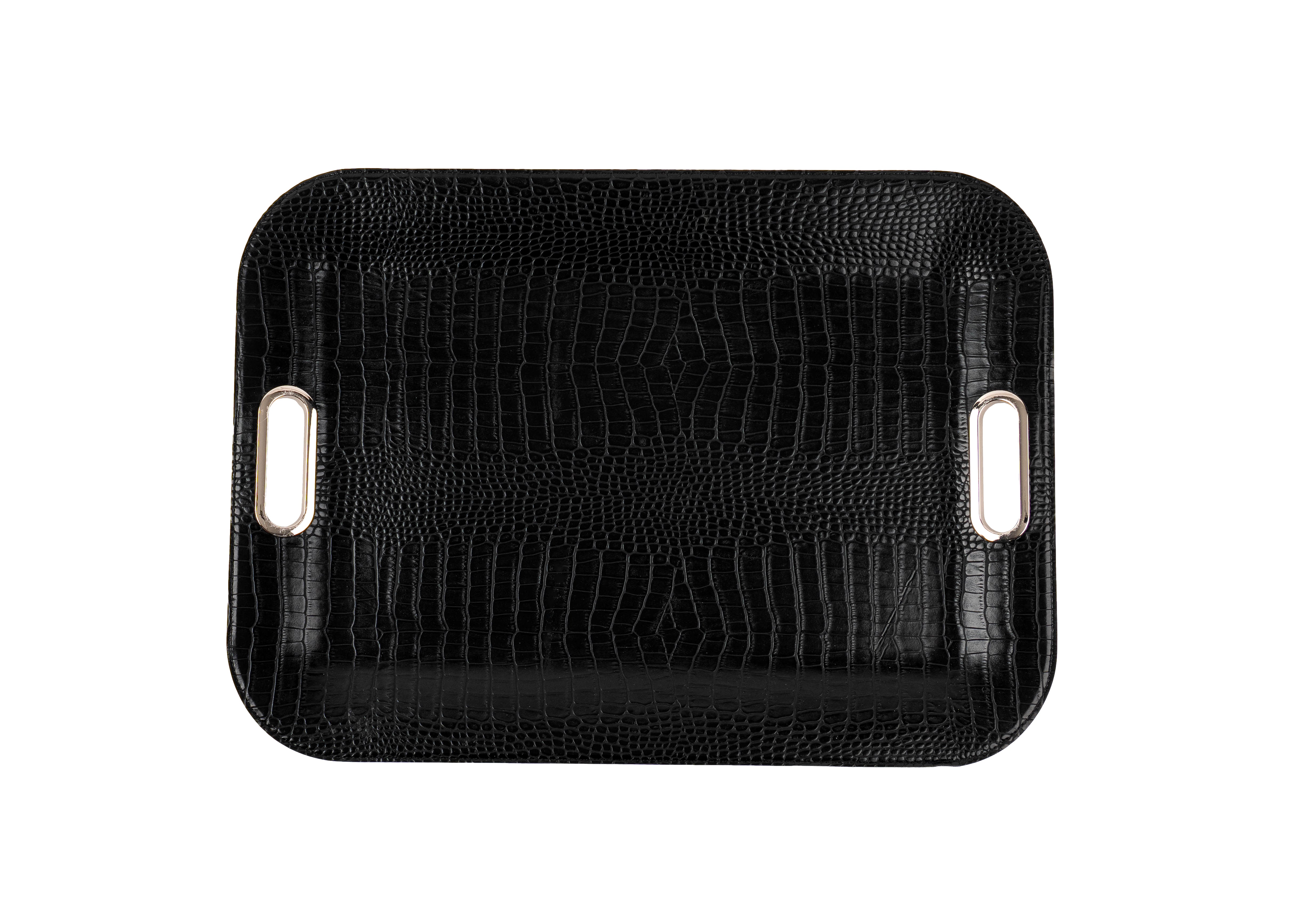 Large Serving Tray with Metal Handles