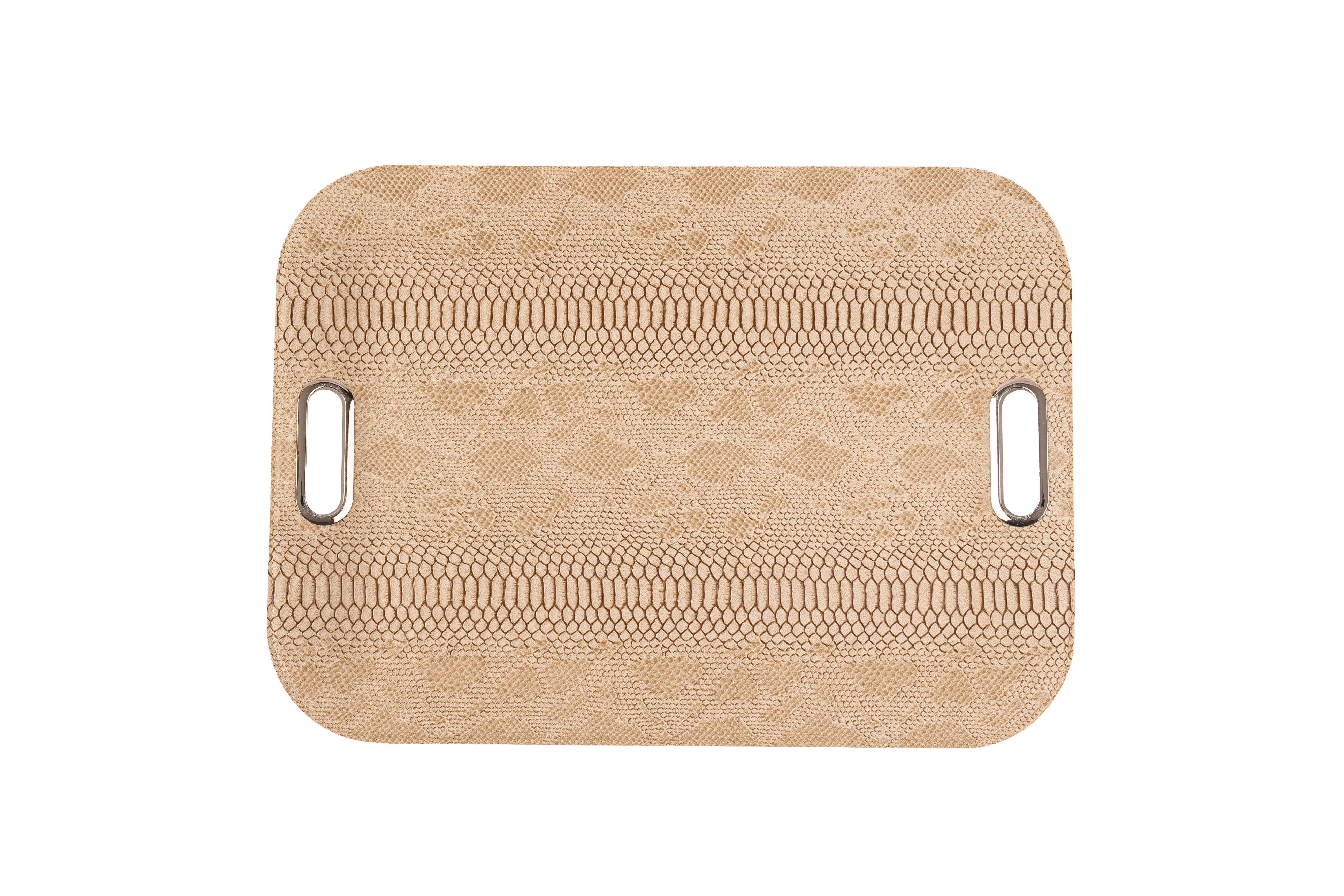 Large Serving Tray with Metal Handles