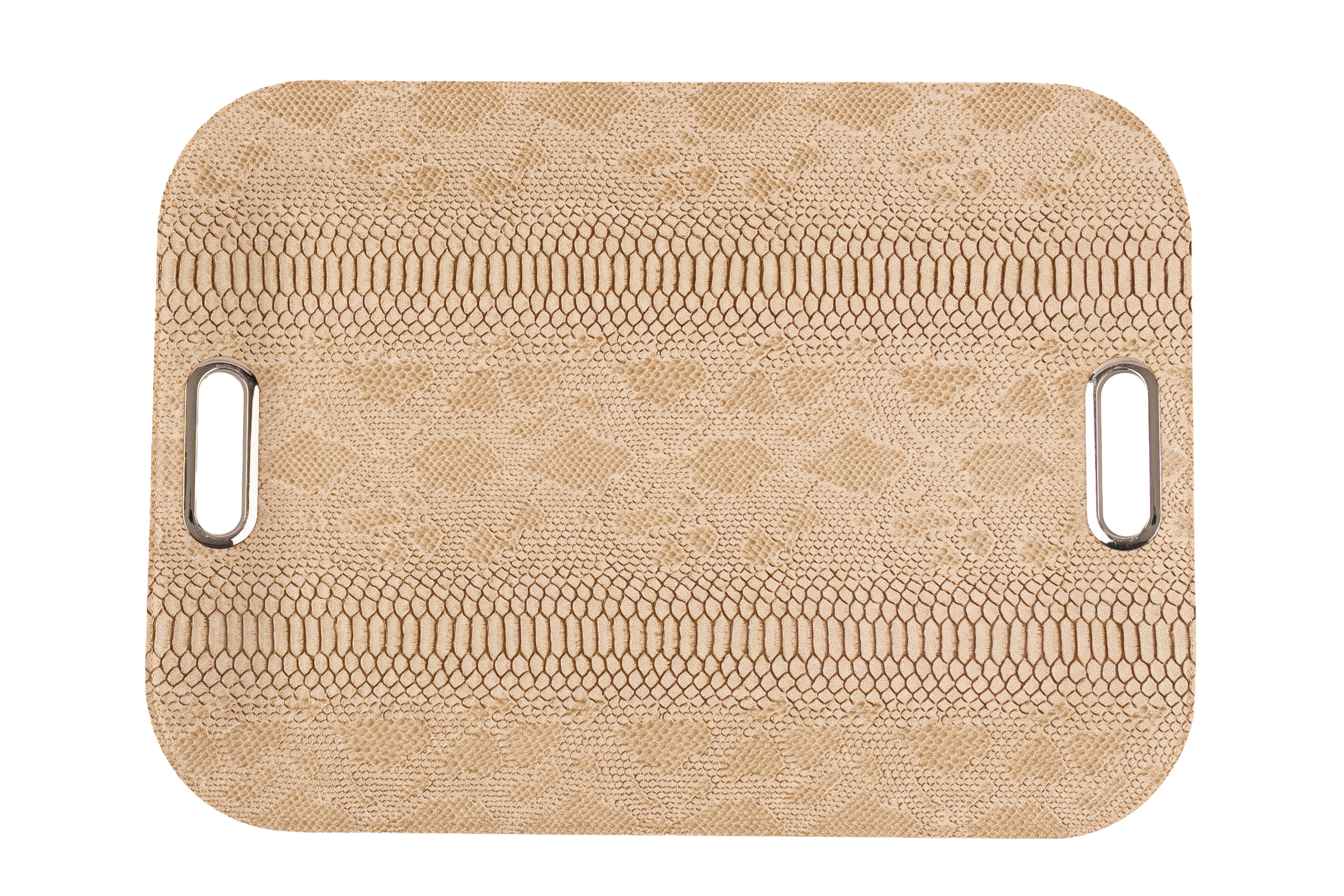 Large Serving Tray with Metal Handles