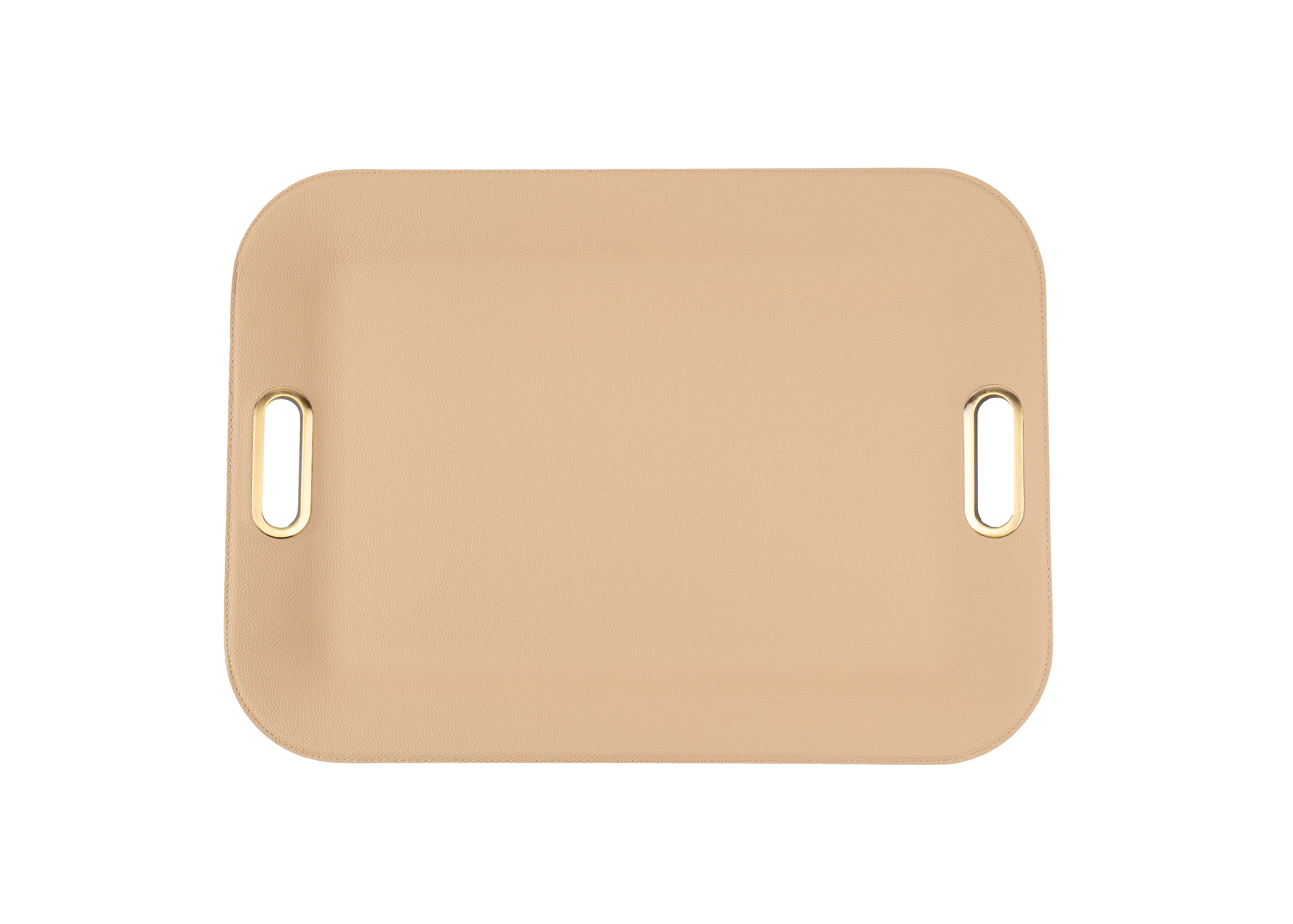 Large Serving Tray with Metal Handles