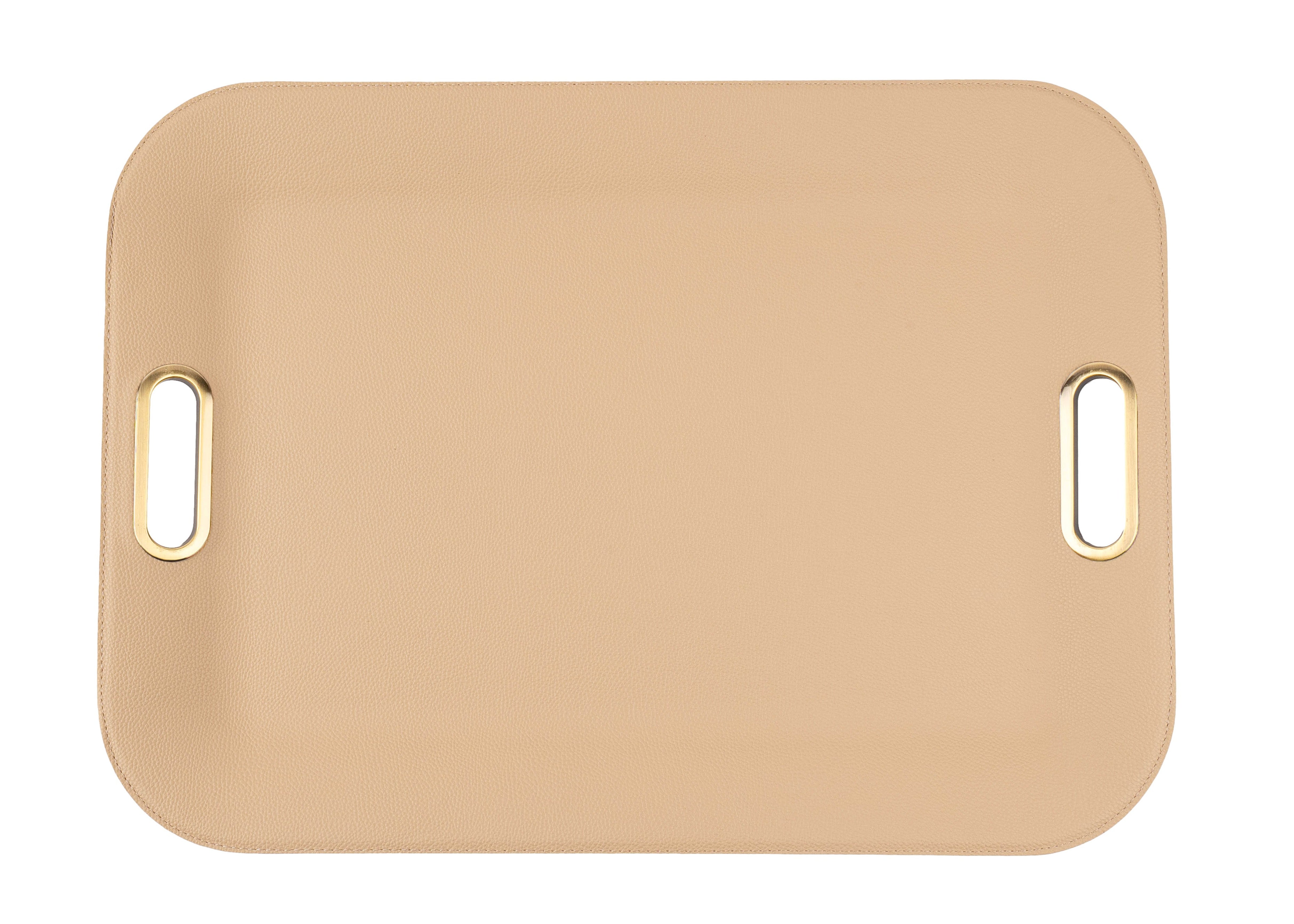 Large Serving Tray with Metal Handles