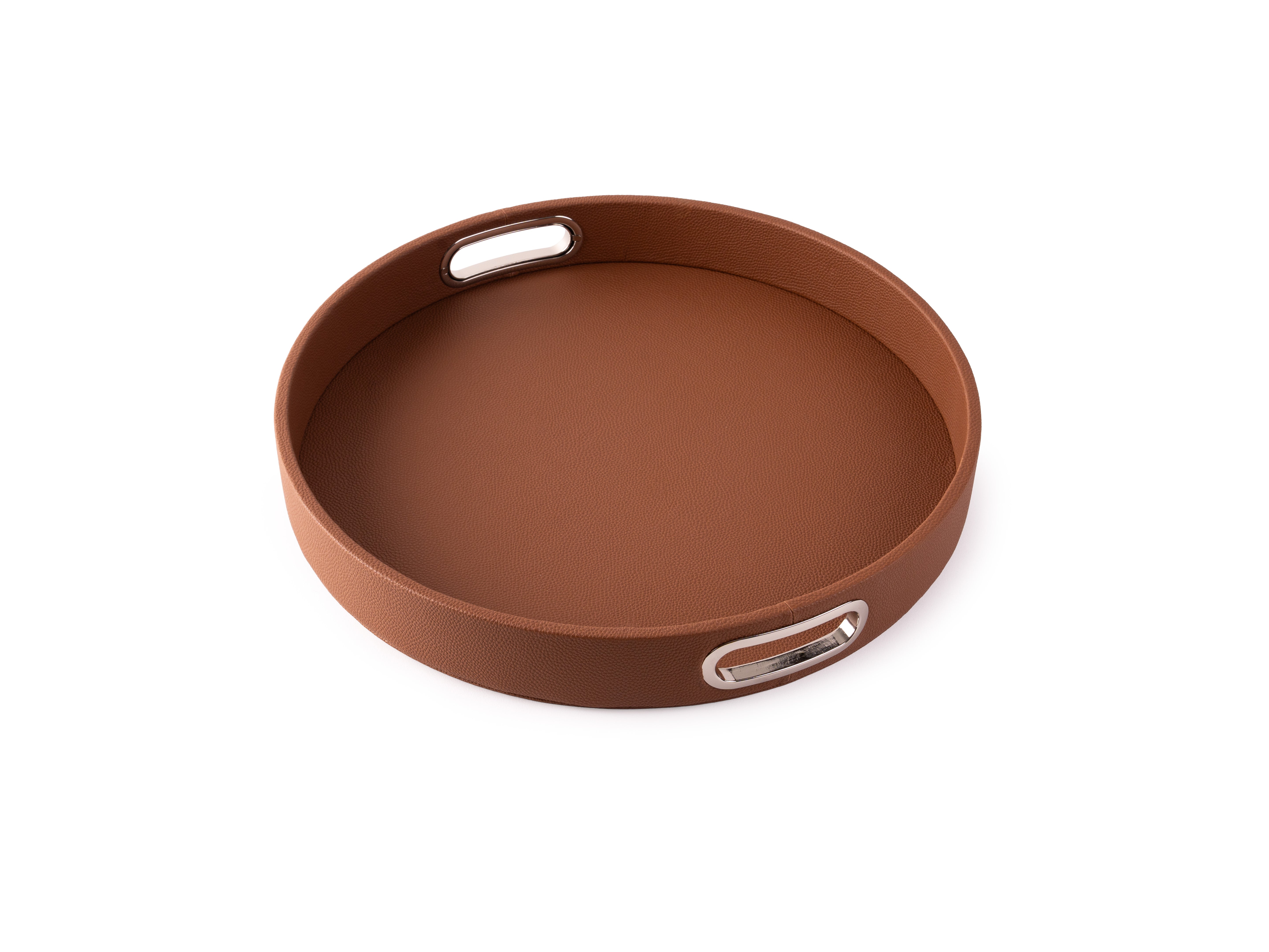 Round Design Tray with Chrome Handles