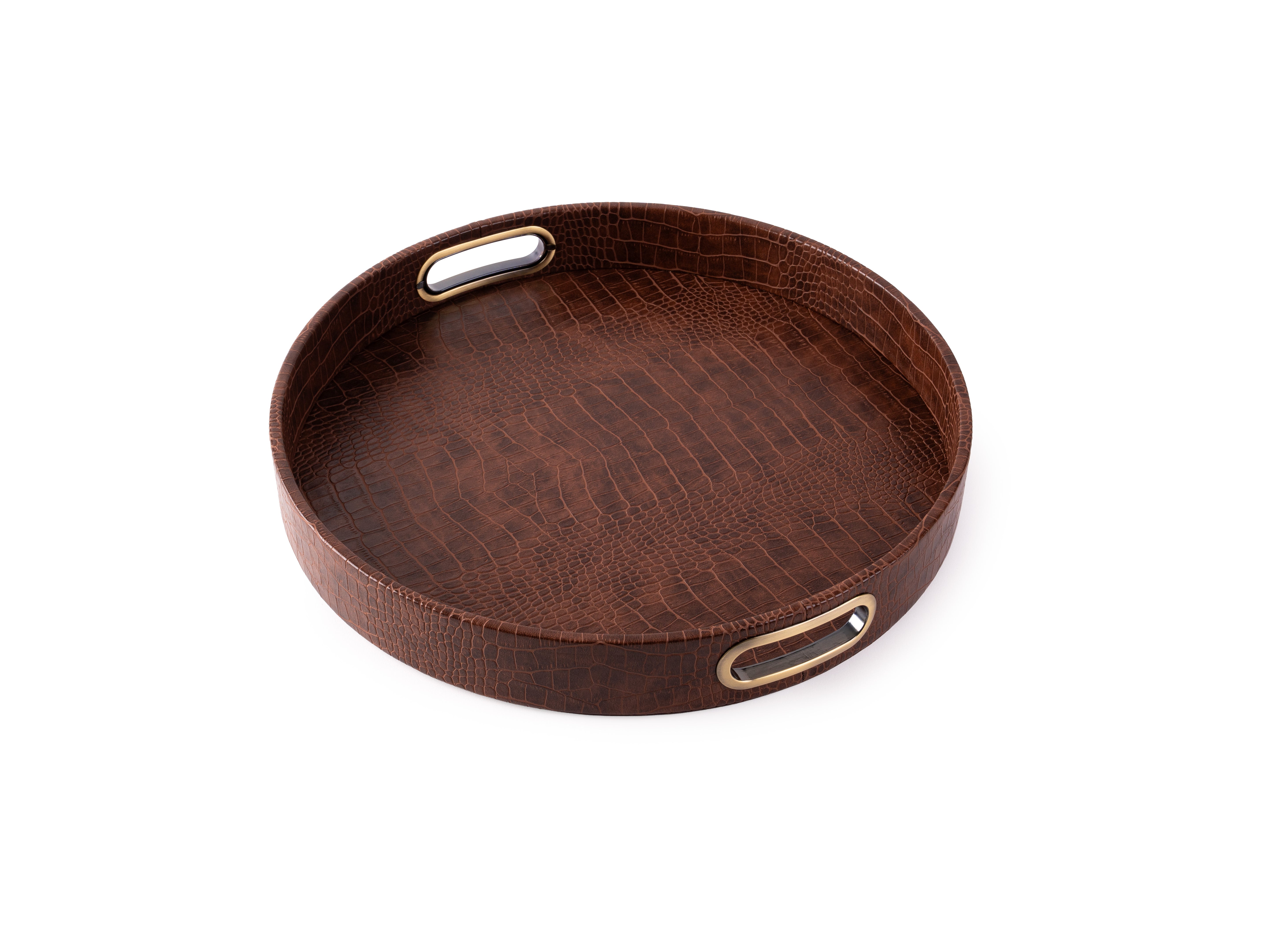 Round Design Tray with Chrome Handles
