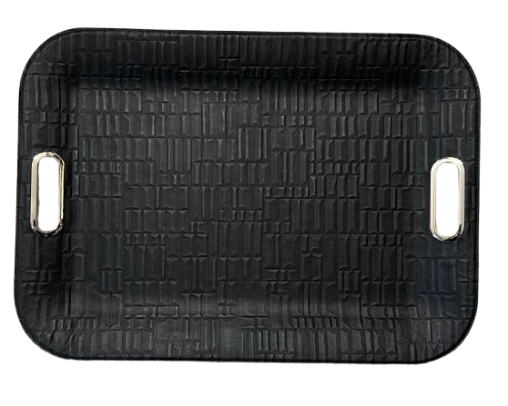 Large Serving Tray with Metal Handles