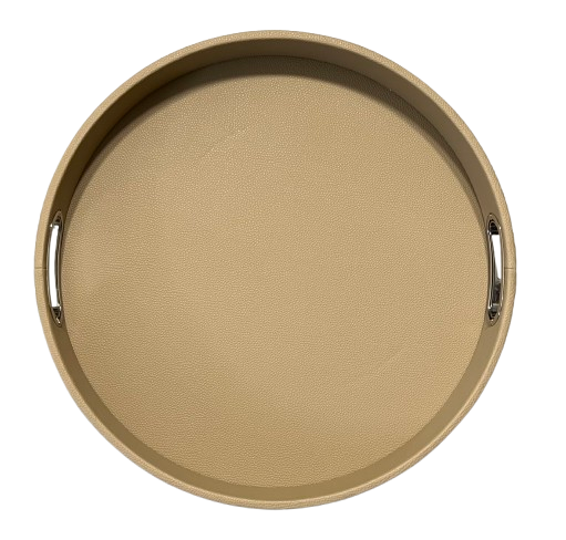Round Design Tray with Chrome Handles