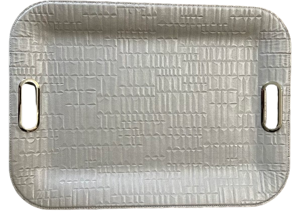 Large Serving Tray with Metal Handles