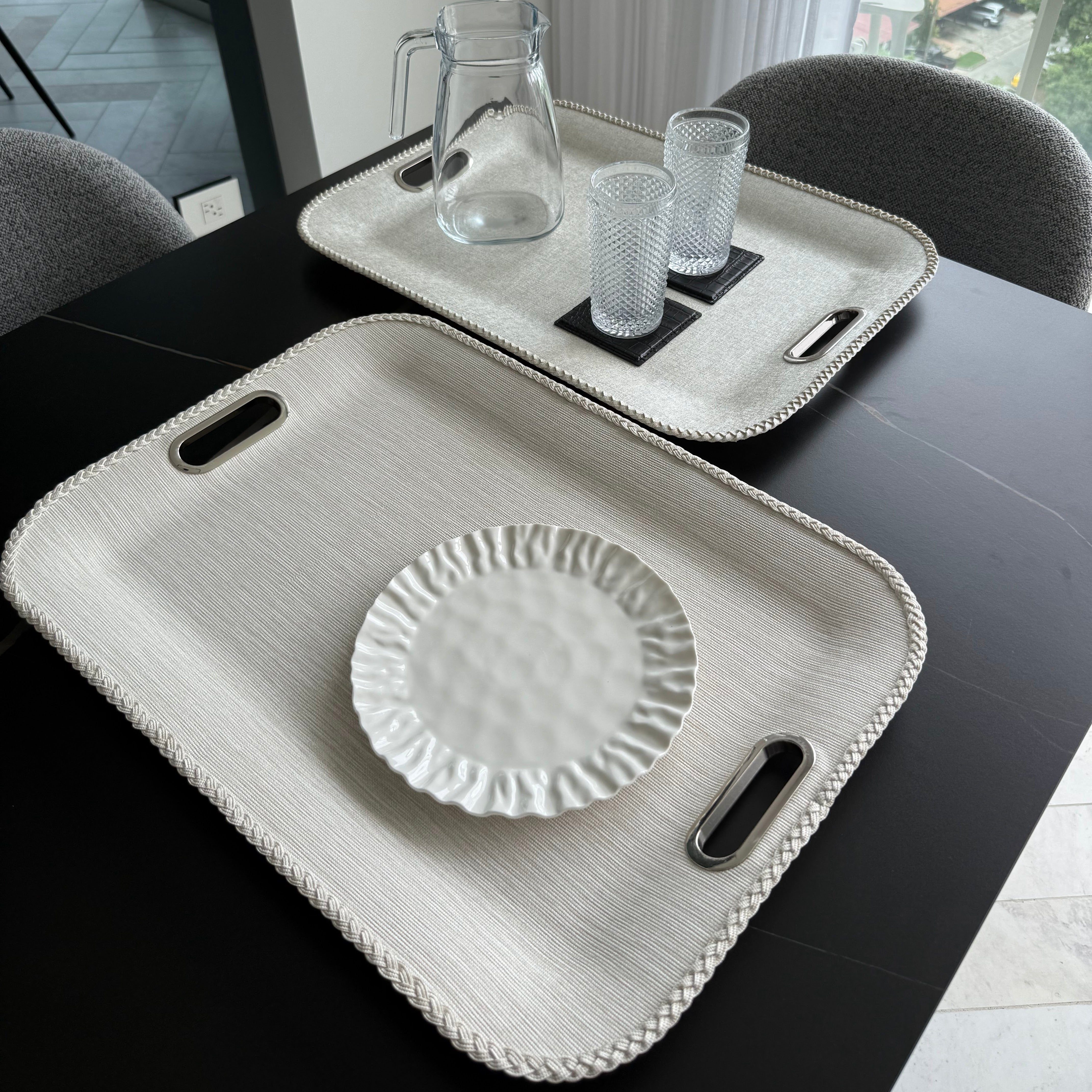 Large Tray with Leather Band