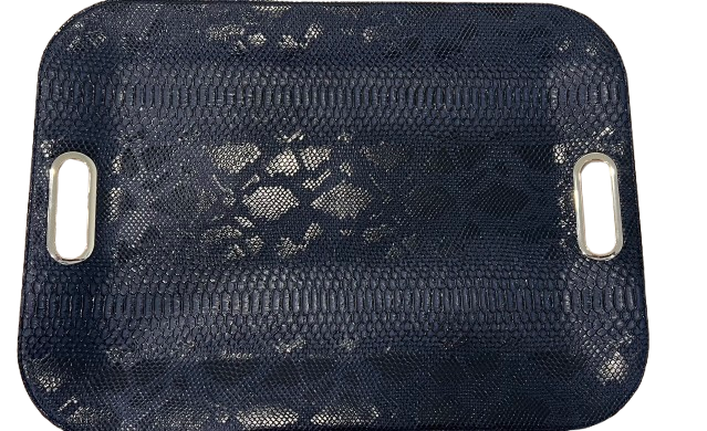 Large Serving Tray with Metal Handles