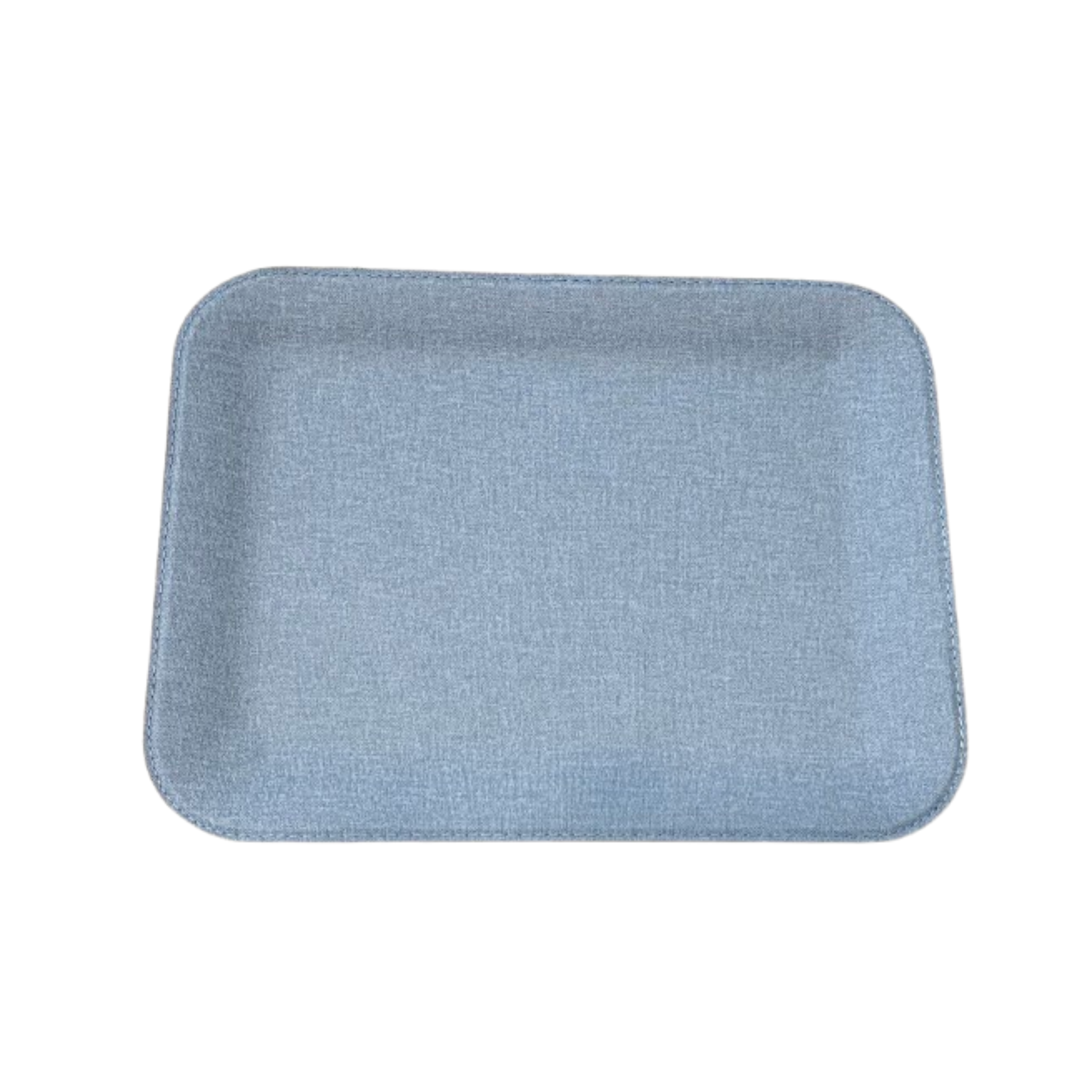Victoria Blue dining table tray for entertaining, wipeable vegan leather serving tray