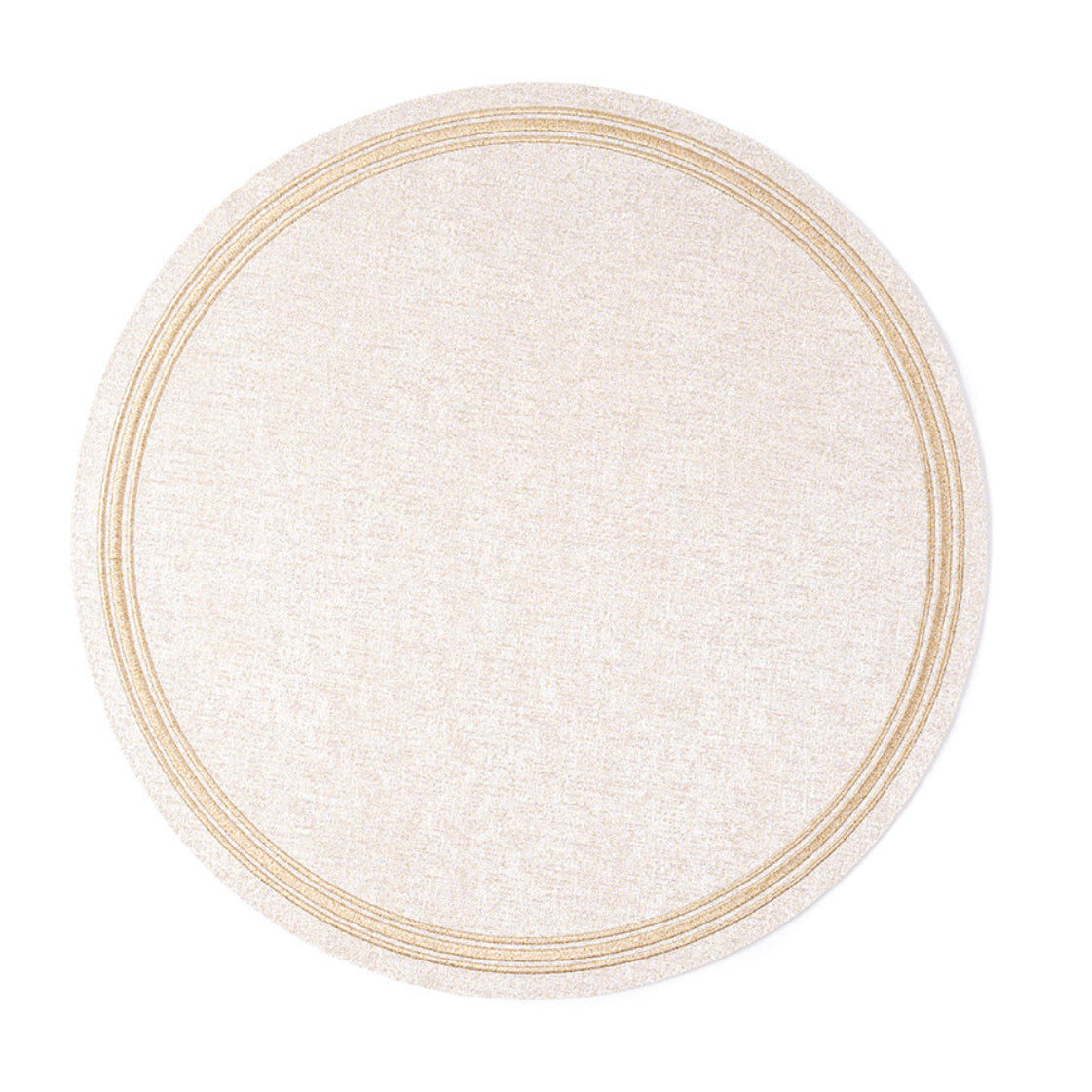 Monaco Gold Round Placemat Triple Stitch Line