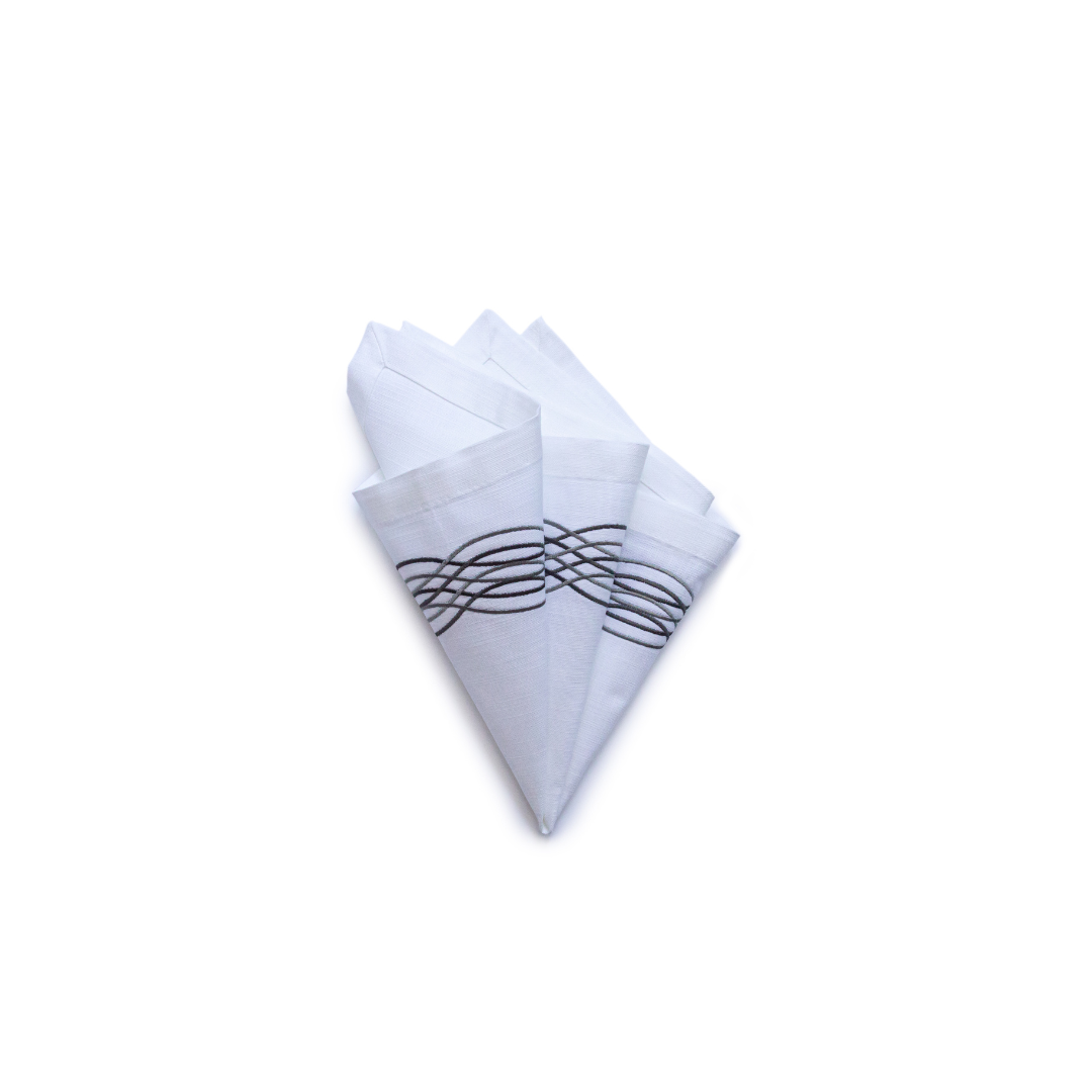 Barcelona Napkin with Spiral Embroidery