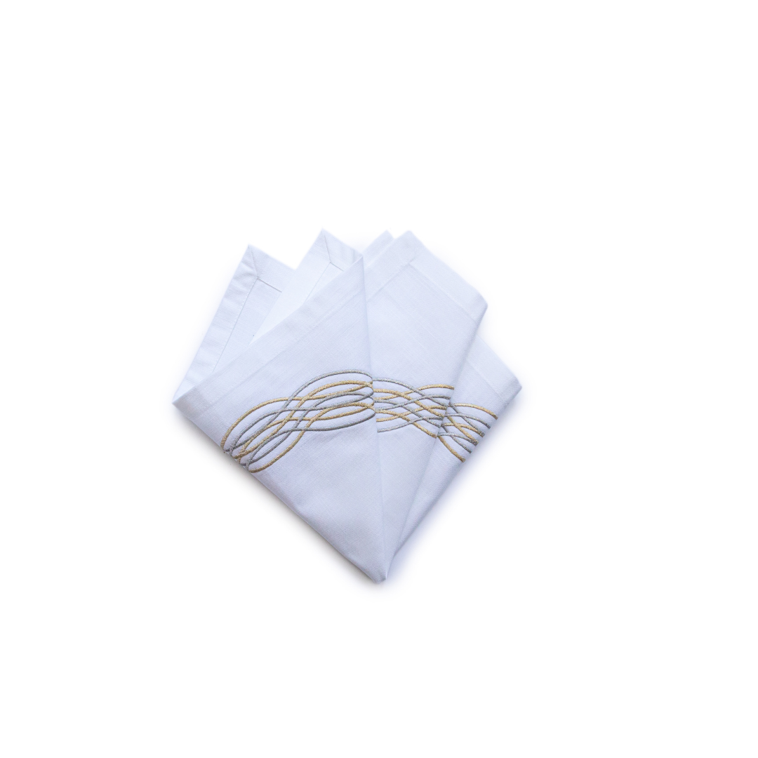 Barcelona Napkin with Spiral Embroidery