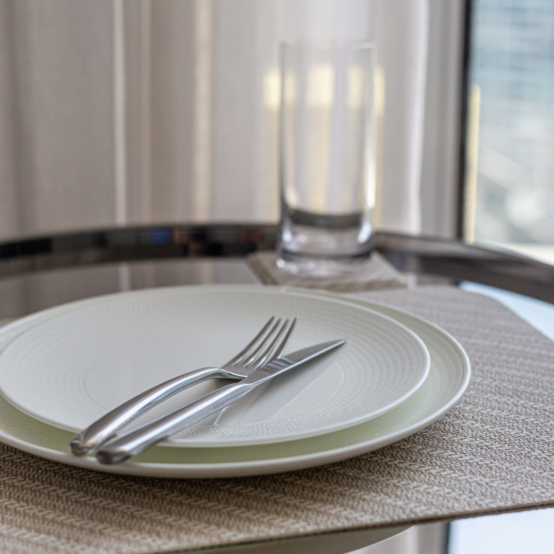 Placemat reverse side, double-sided table mats for mix and match place settings - St Tropez, Bold Decor