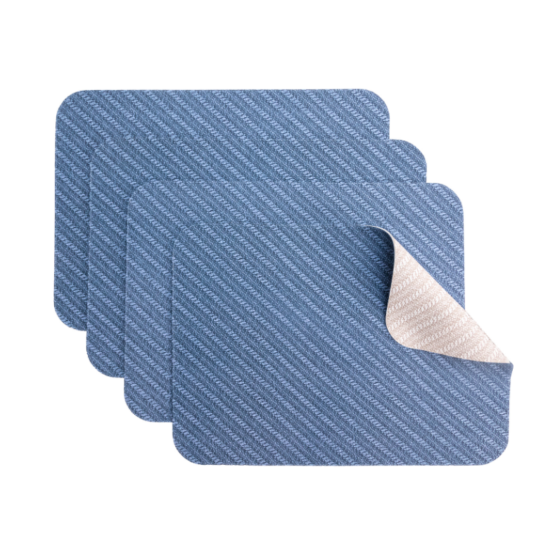 Double-sided placemat showing both patterns, two table settings in one - St Tropez, Bold Decor