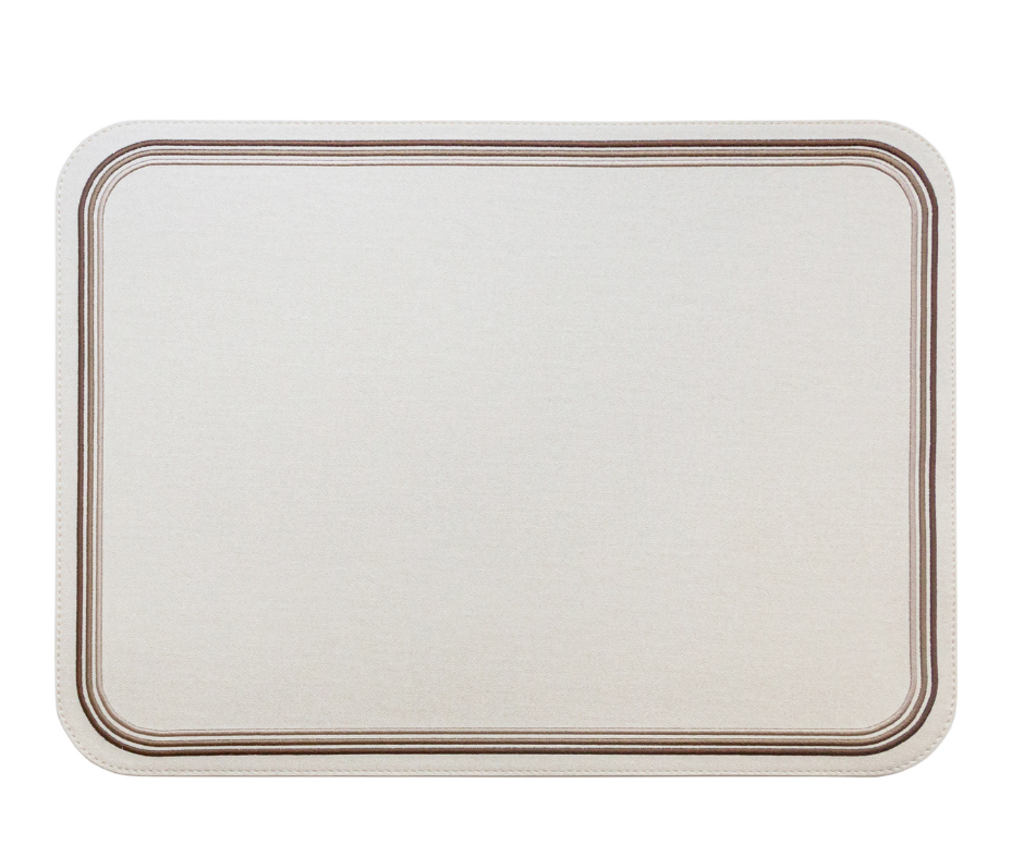 Madrid Rectangular Placemat with Tonal Embroidery