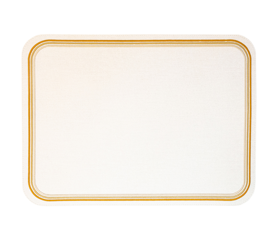 Madrid Rectangular Placemat with Tonal Embroidery