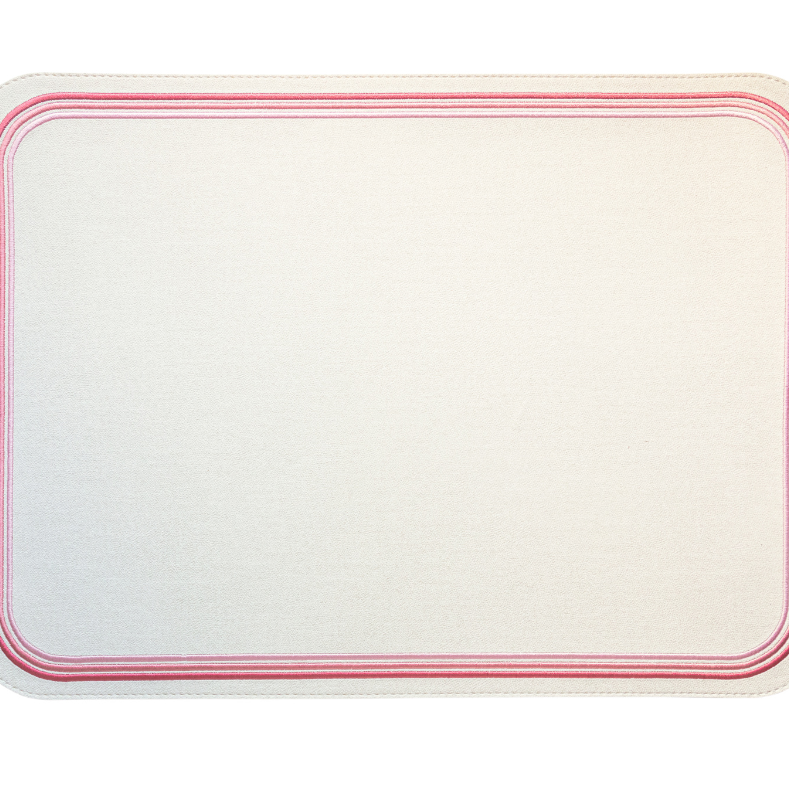 Madrid Rectangular Placemat with Tonal Embroidery Pink
