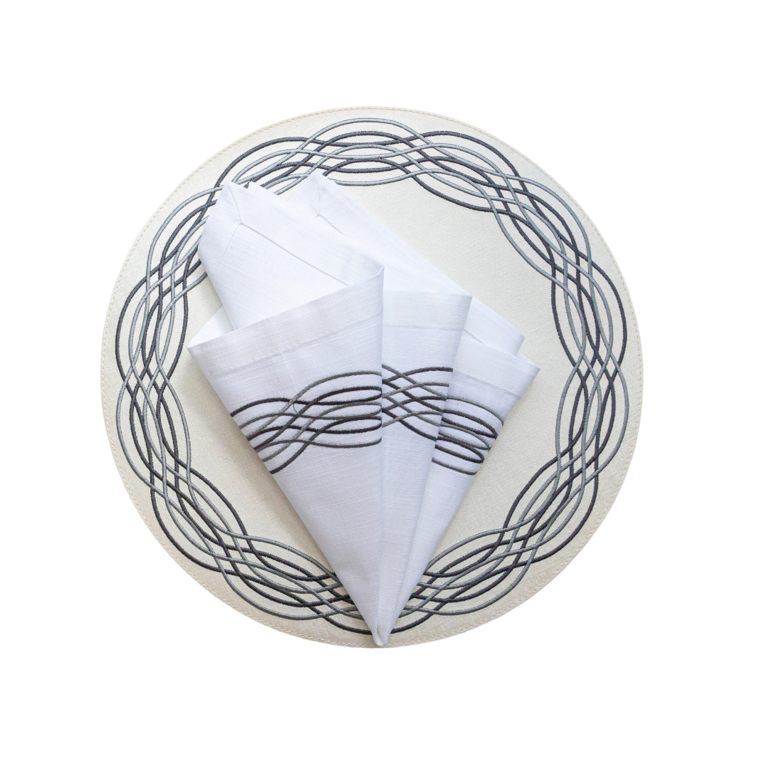 Barcelona Spiral Embroidery Placemat