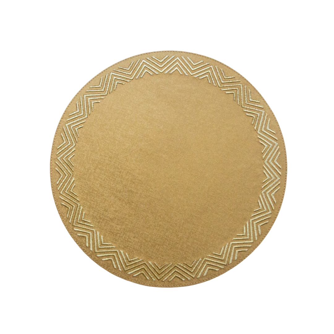 Tokyo Embroidered Triple Zig Zag Round Placemat