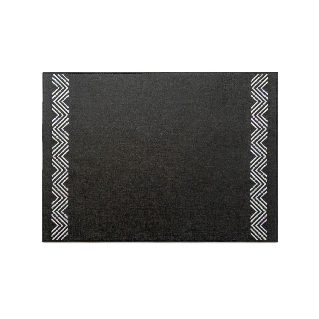 Tokyo Embroidered Triple Zig Zag Rectangular Placemat