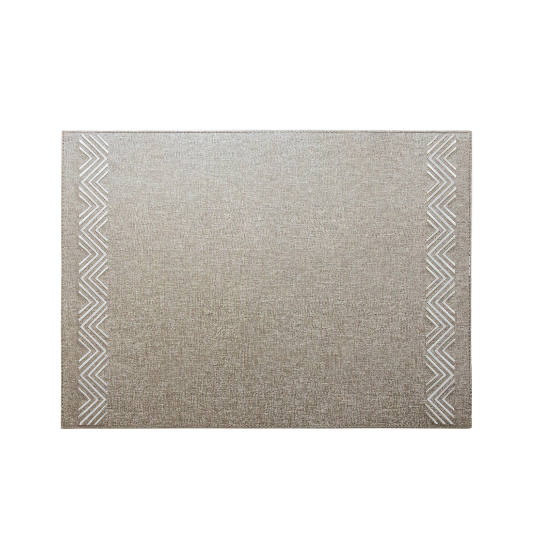 Tokyo Embroidered Triple Zig Zag Rectangular Placemat