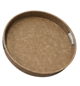 Round Design Tray with Chrome Handles
