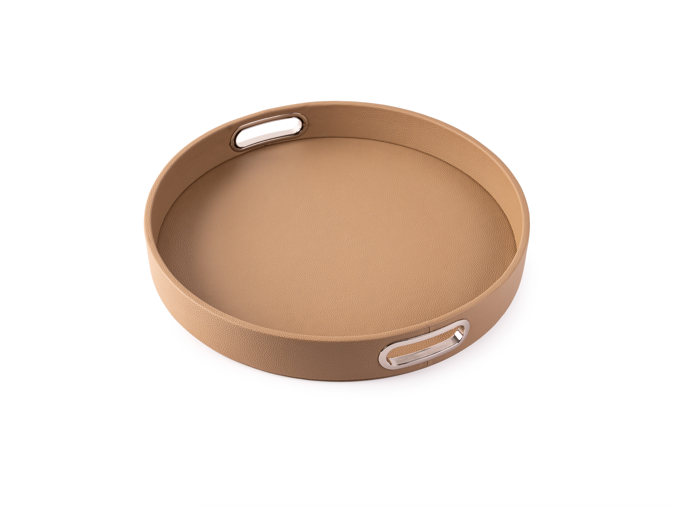 Round Design Tray with Chrome Handles