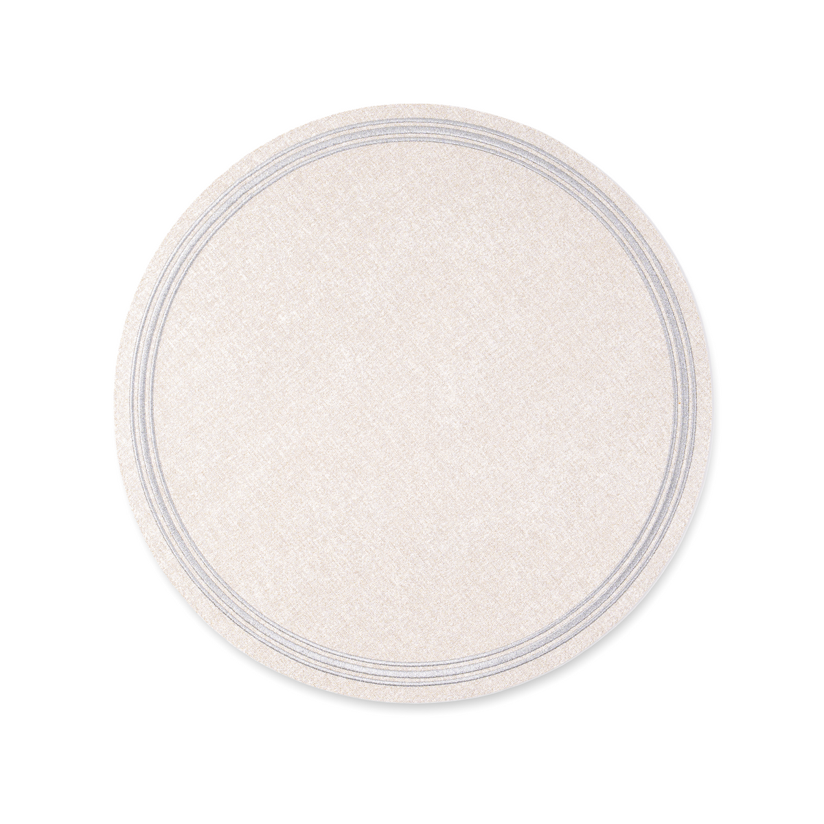 Monaco Silver Round Placemat Triple Stitch Line
