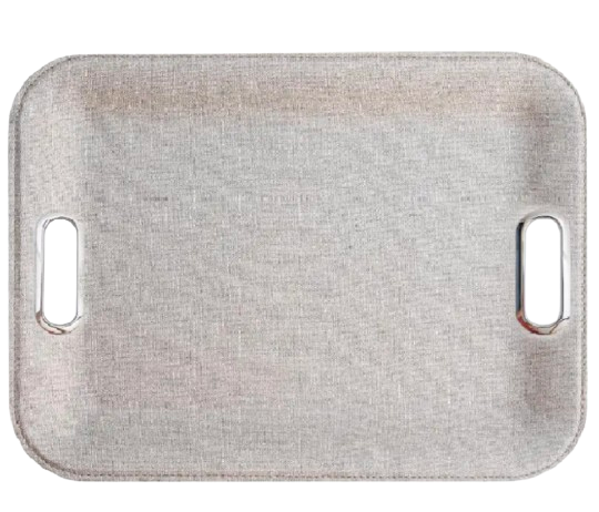Large Serving Tray with Metal Handles