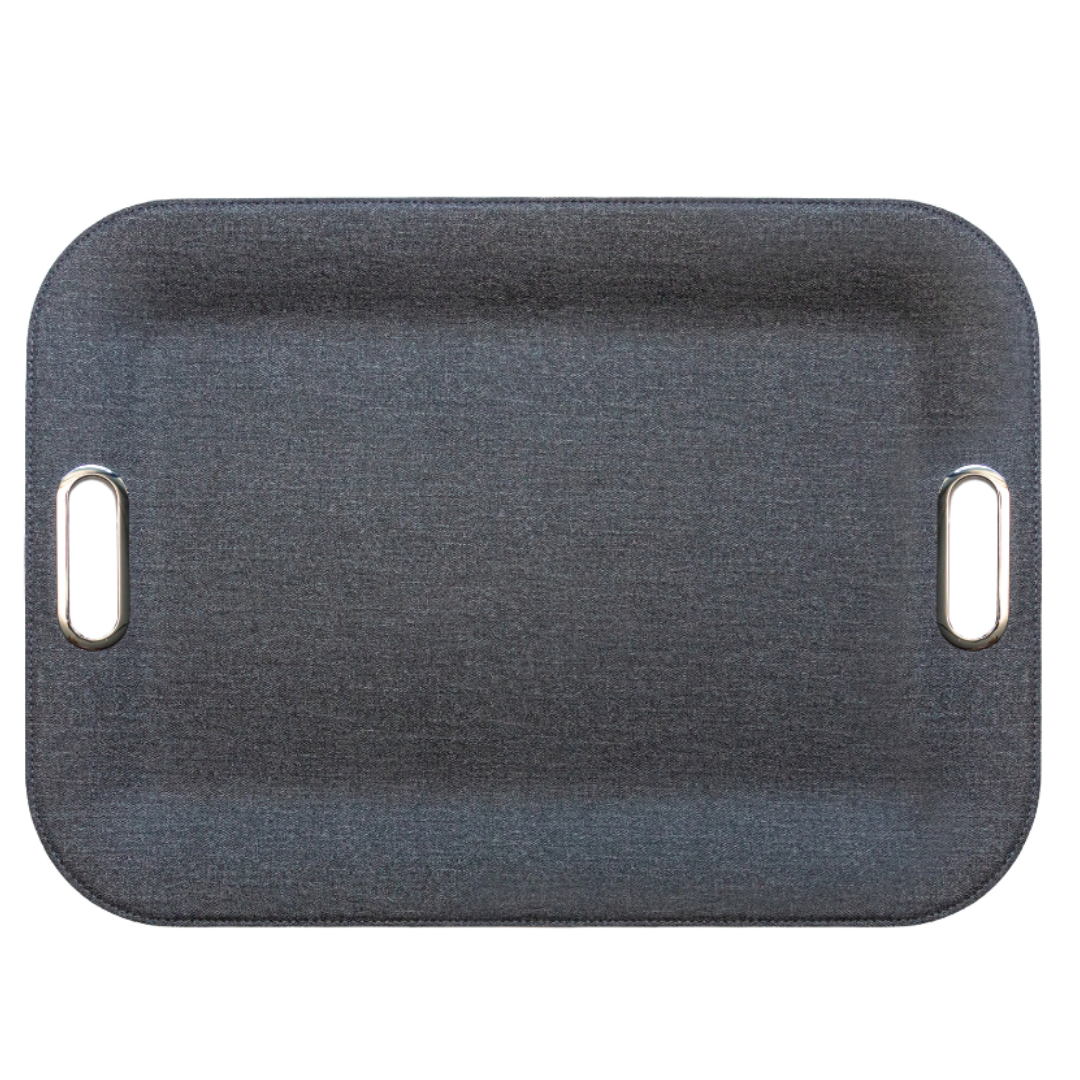 Large Serving Tray with Metal Handles