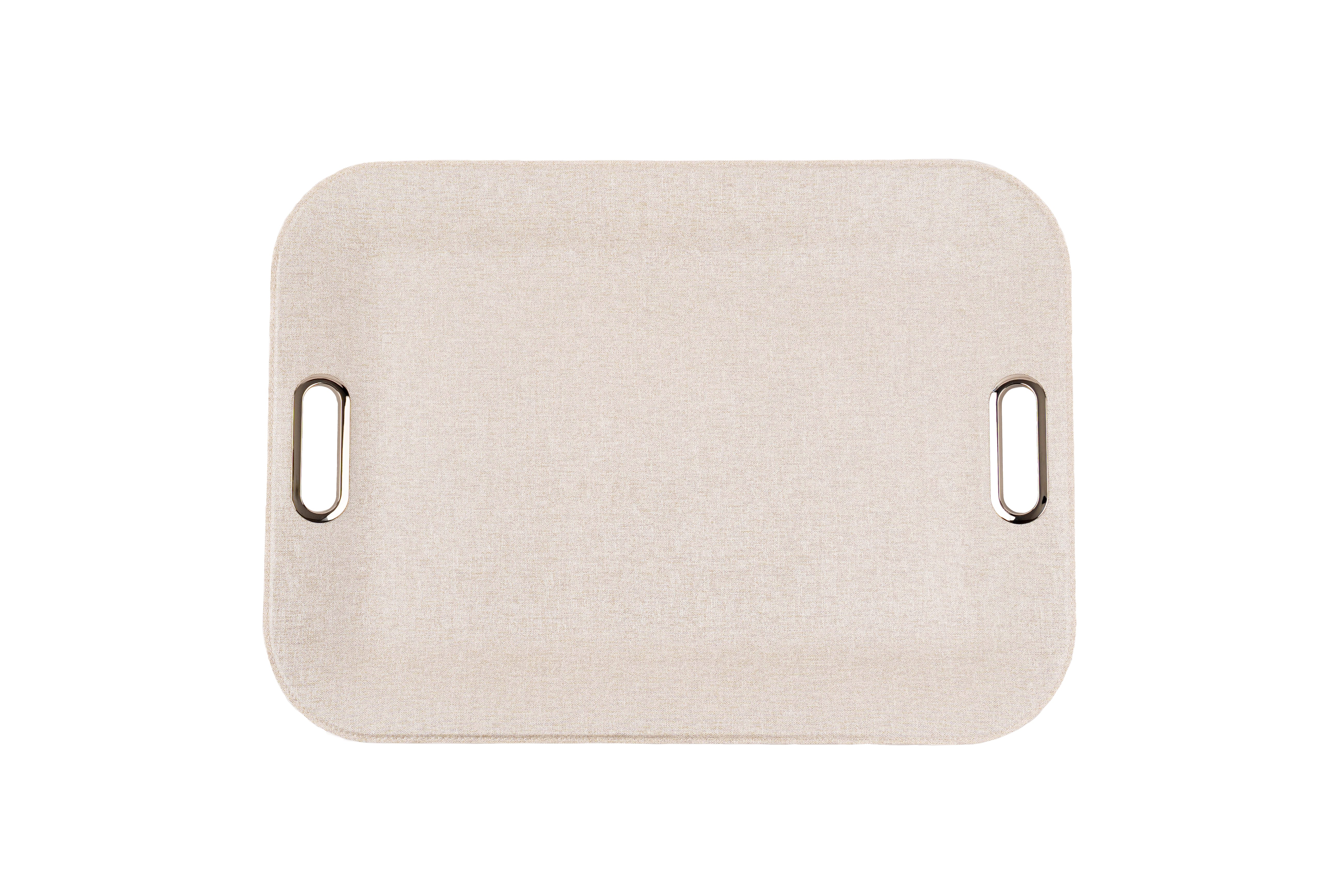 Large Serving Tray with Metal Handles