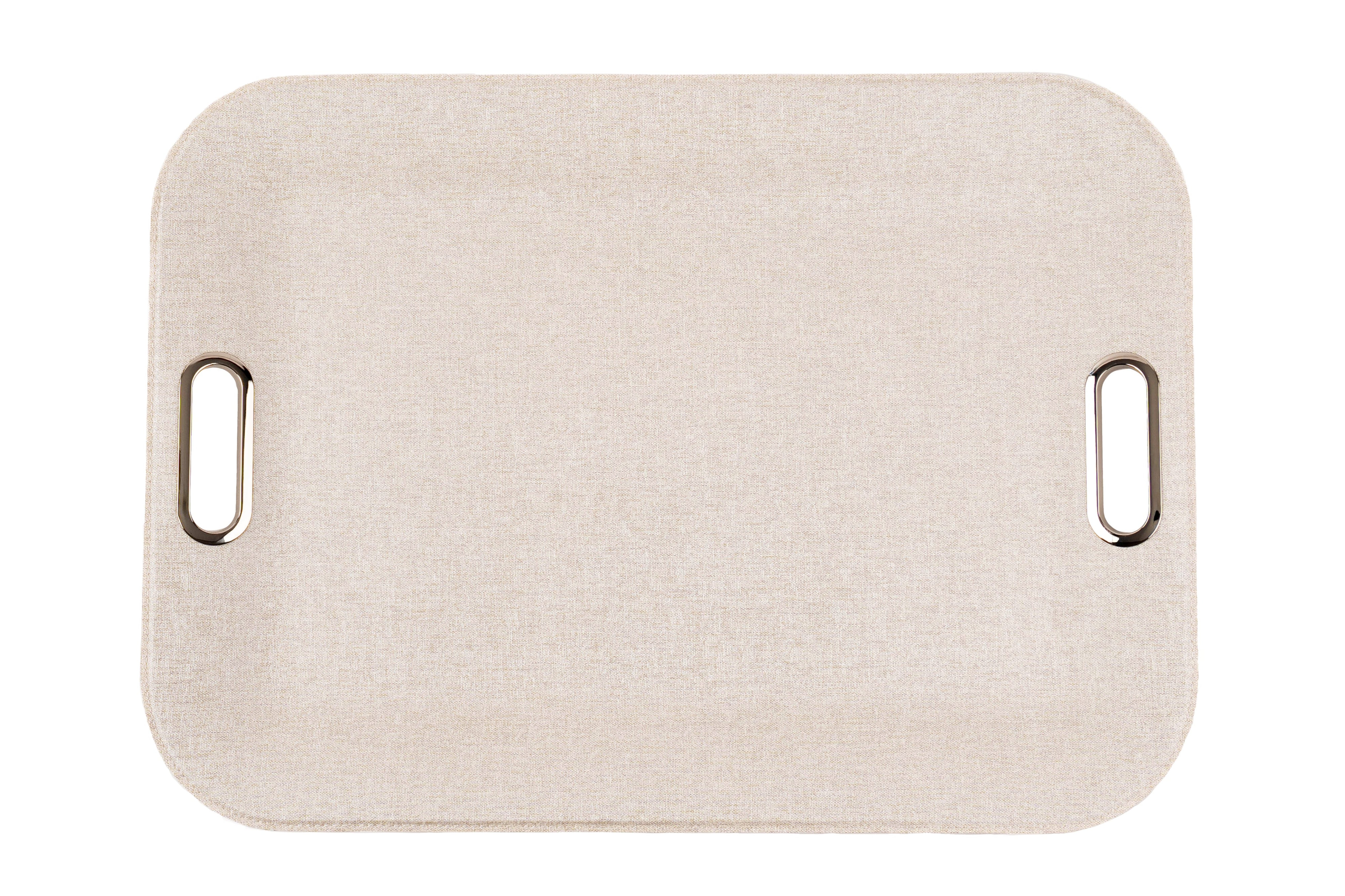 Large Serving Tray with Metal Handles