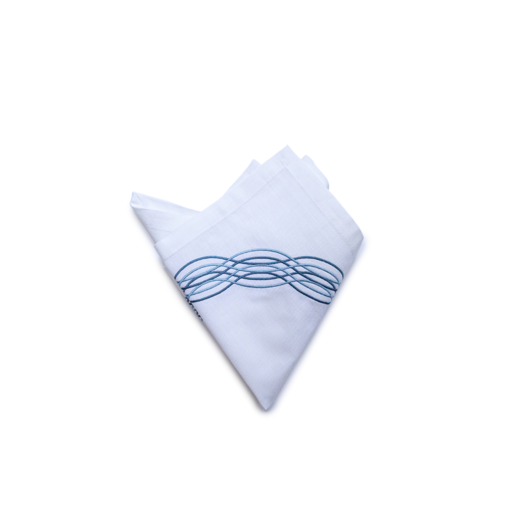 Barcelona Napkin with Spiral Embroidery