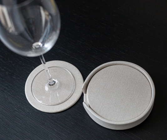 Set of 4 Round Coaster Set with Box