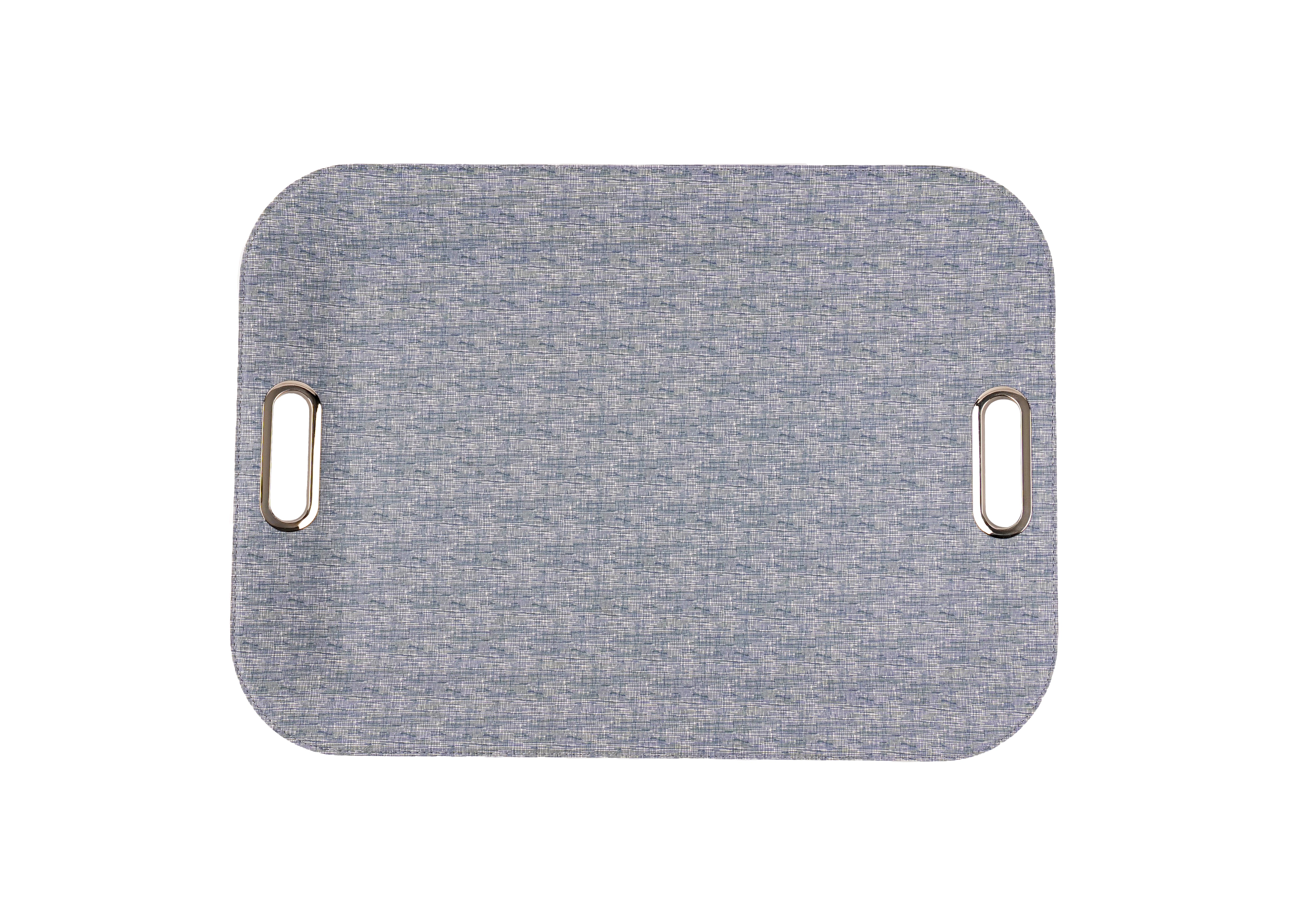 Large Serving Tray with Metal Handles Lina Blue