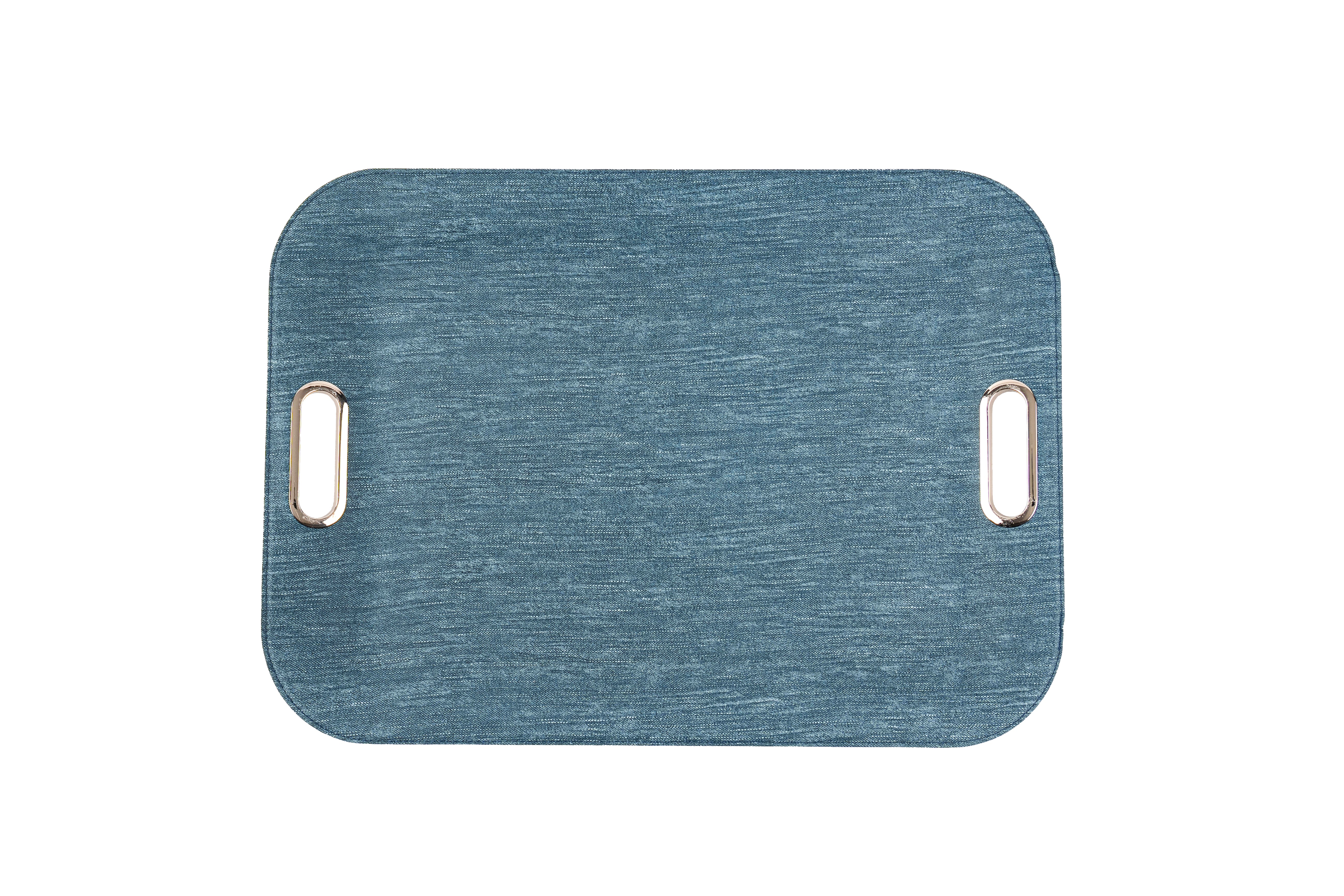 Large Serving Tray with Metal Handles