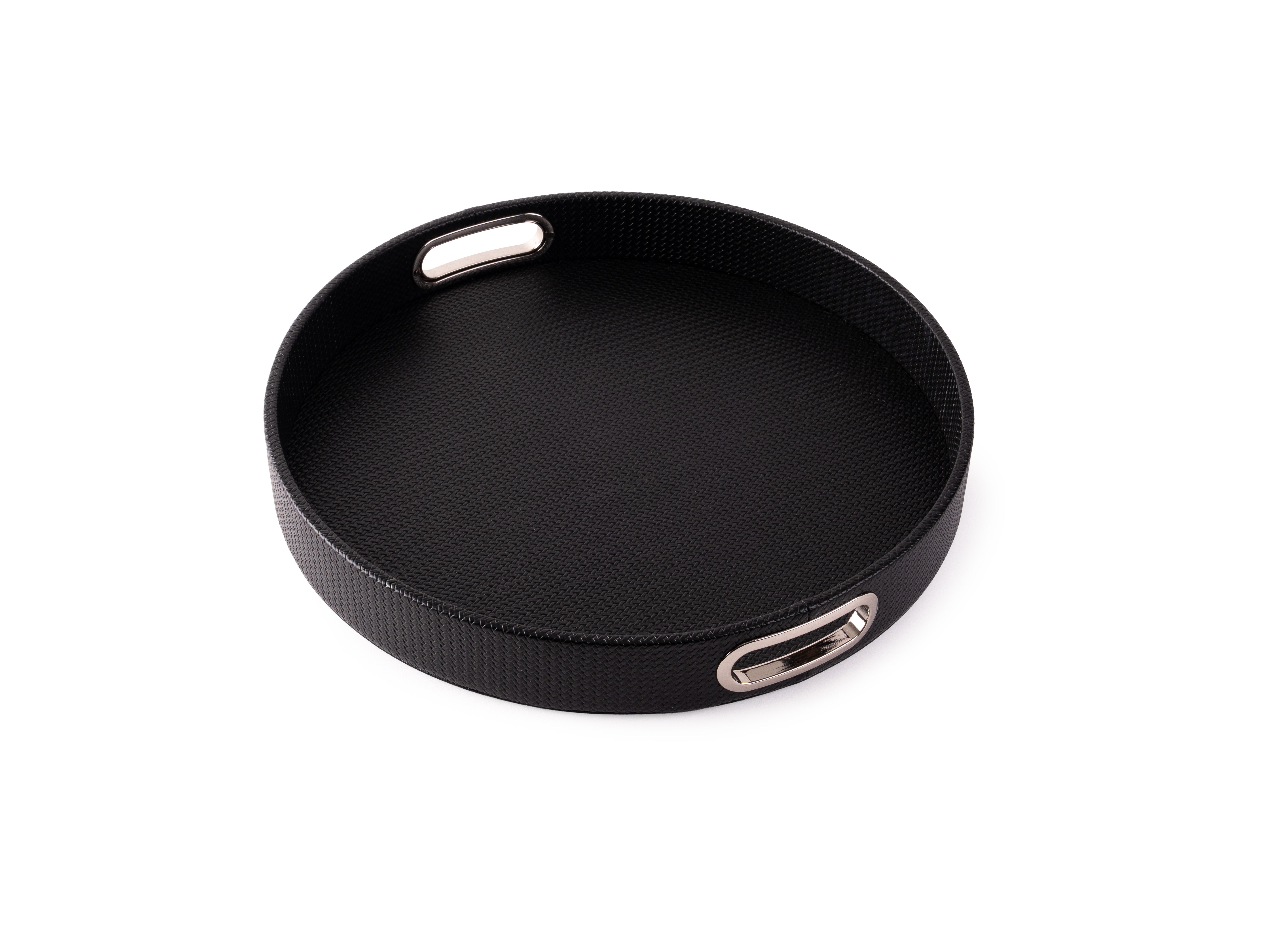 Round Design Tray with Chrome Handles
