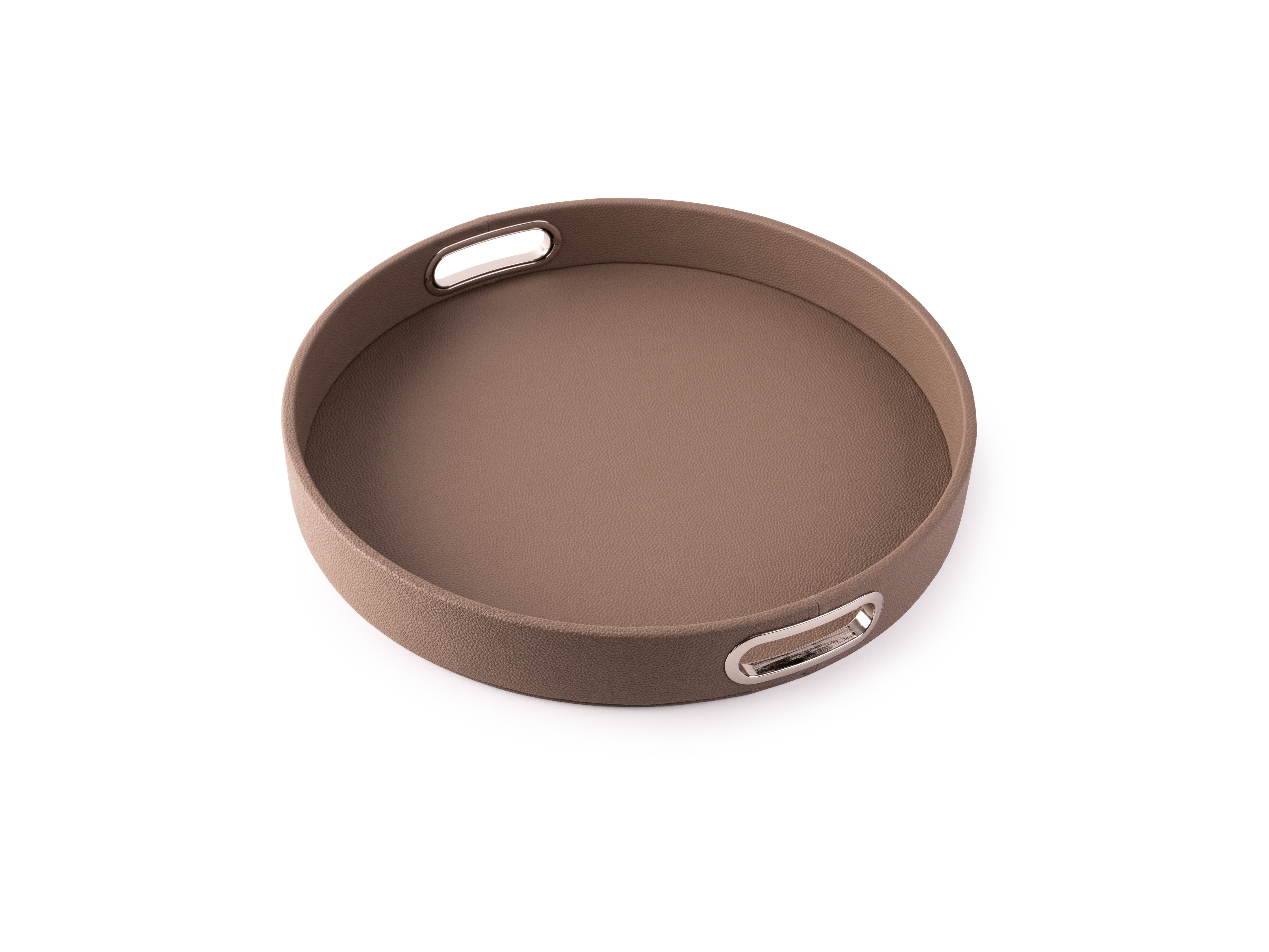 Round Design Tray with Chrome Handles