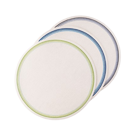 Madrid Circle Placemat with Tonal Embroidery